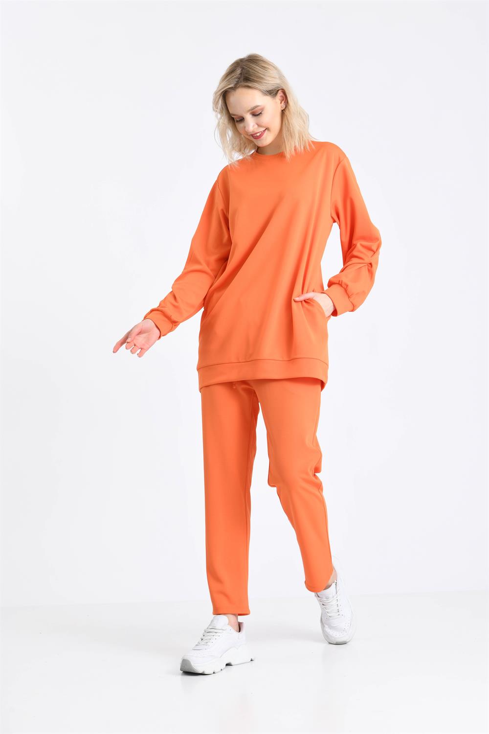 Kadın Örme Krep Takım ORANGE