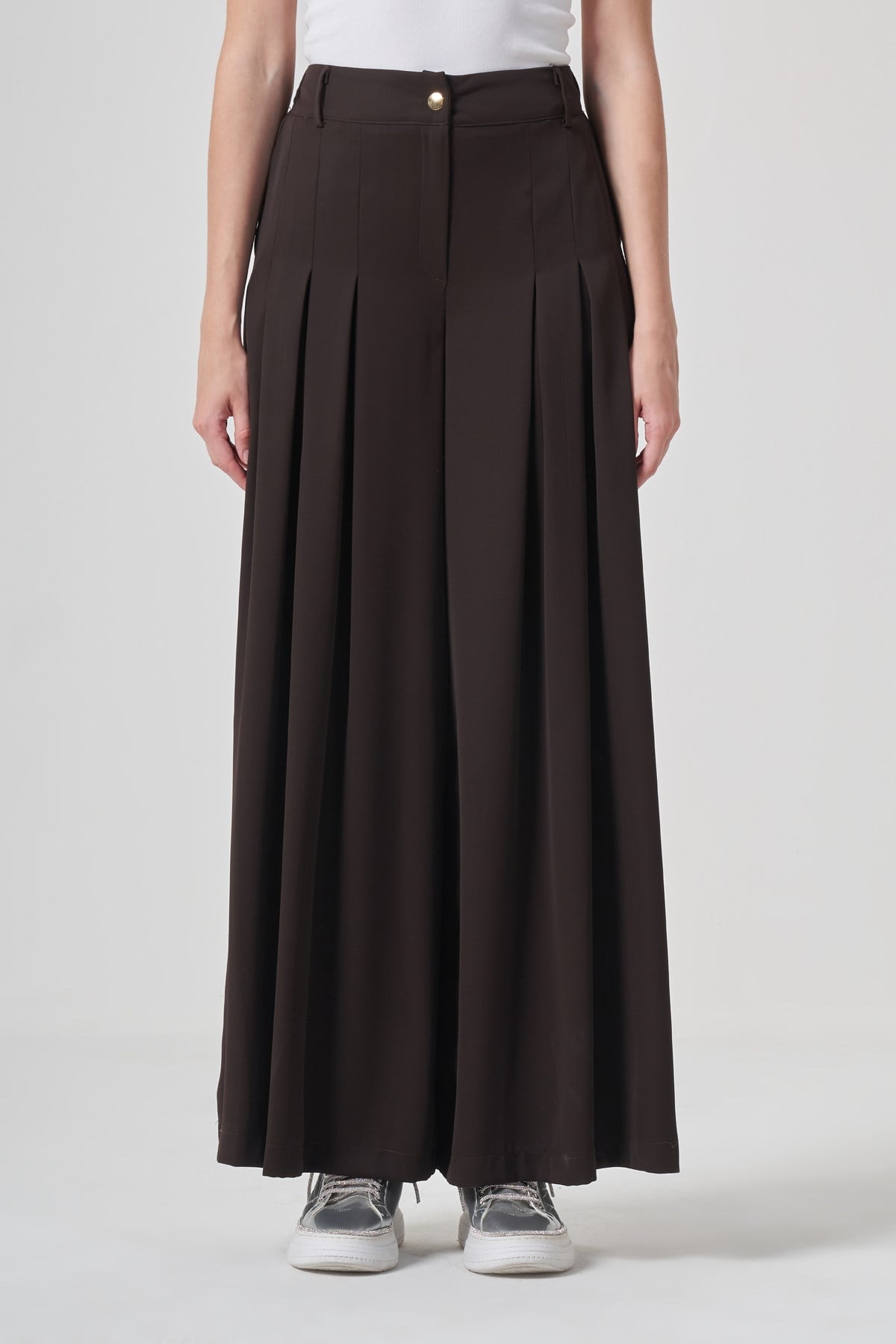 Kadın Palazo Pantolon Acı Kahve