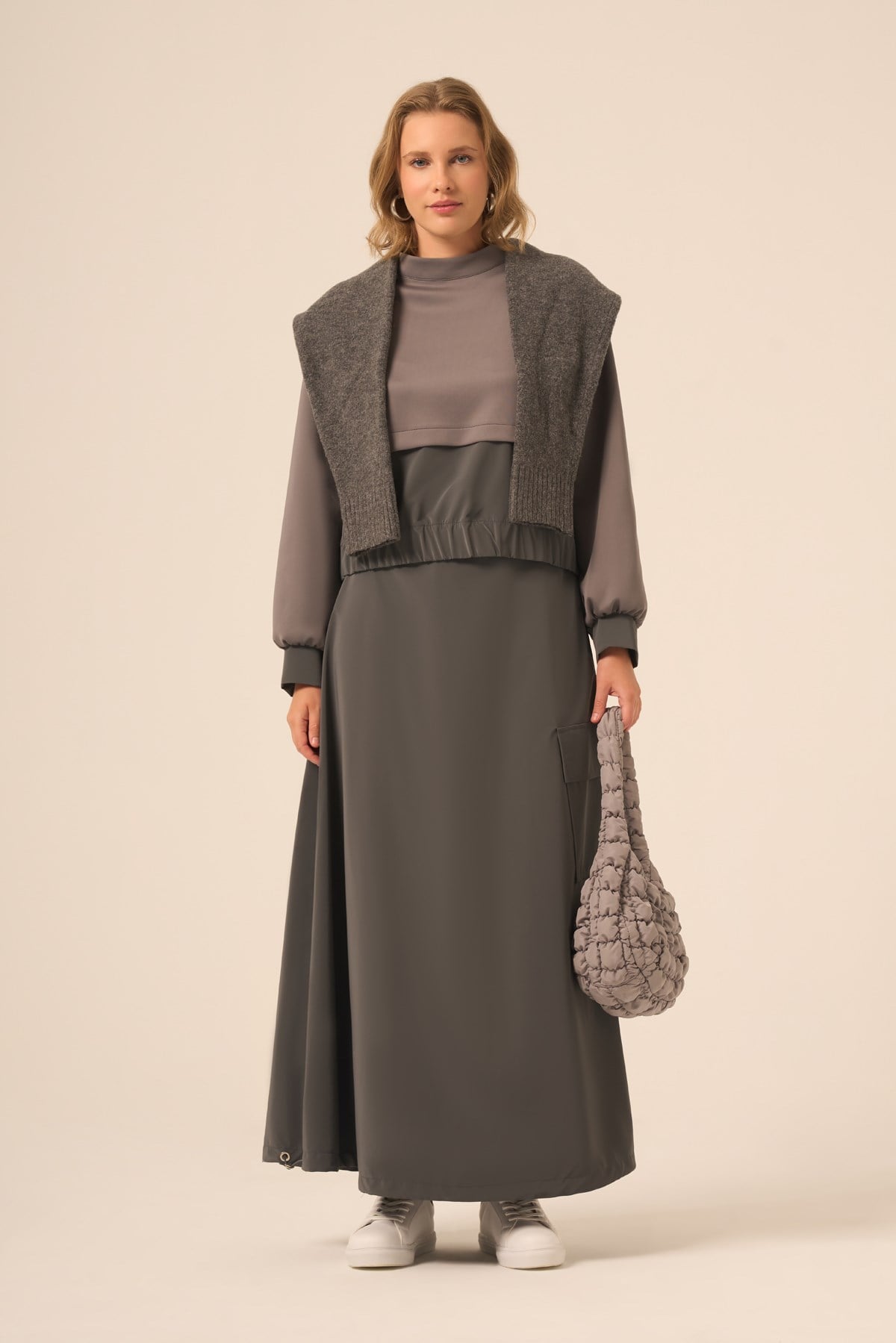 Kadın Scuba Spandex Takım Gri