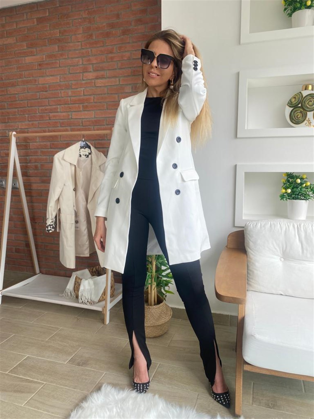 Beyaz Blazer Ceket