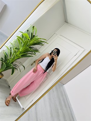 Modal Pembe Şalvar Pantolon