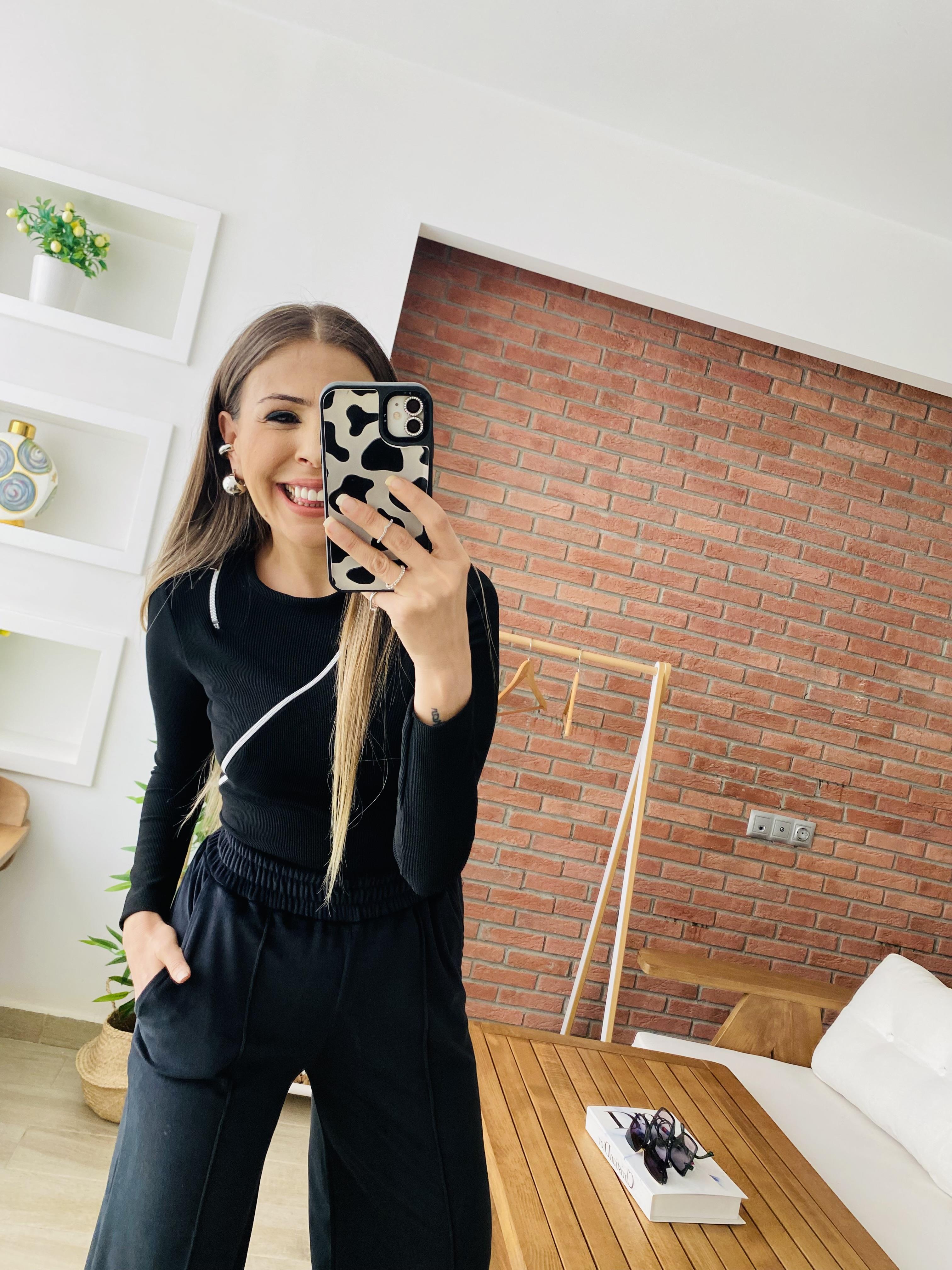 Fermuar Detaylı Bluz