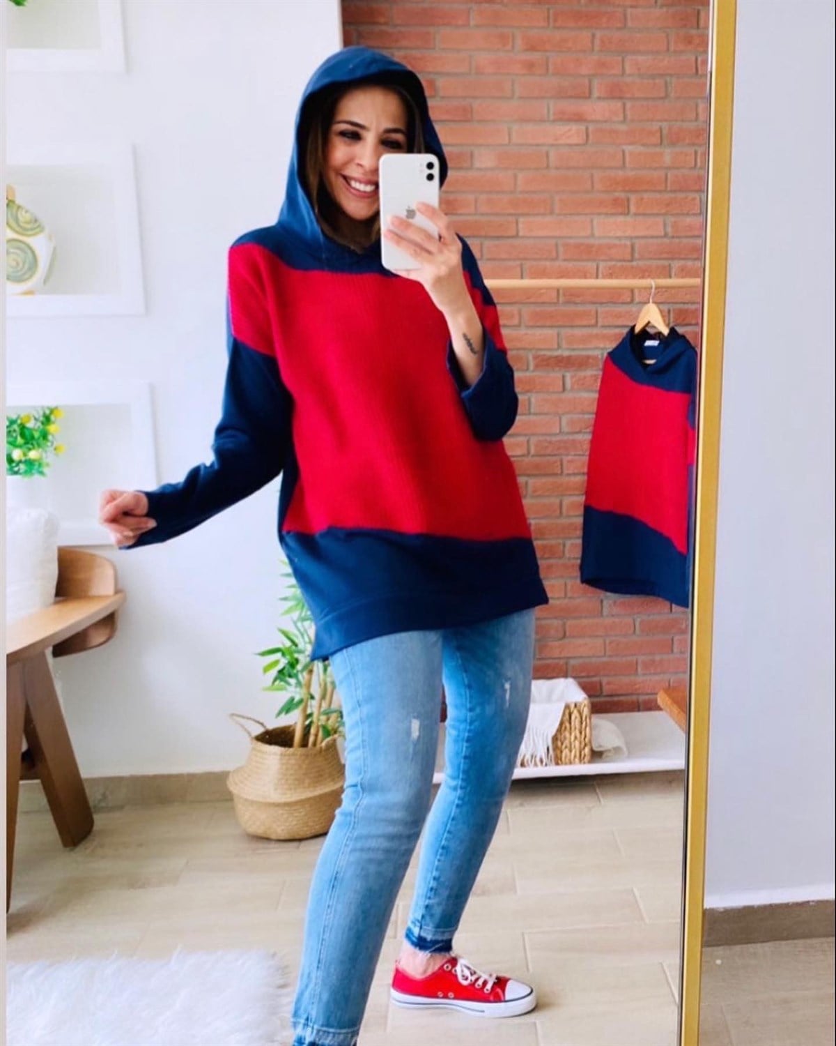 Lacivert Triko Detaylı Sweat