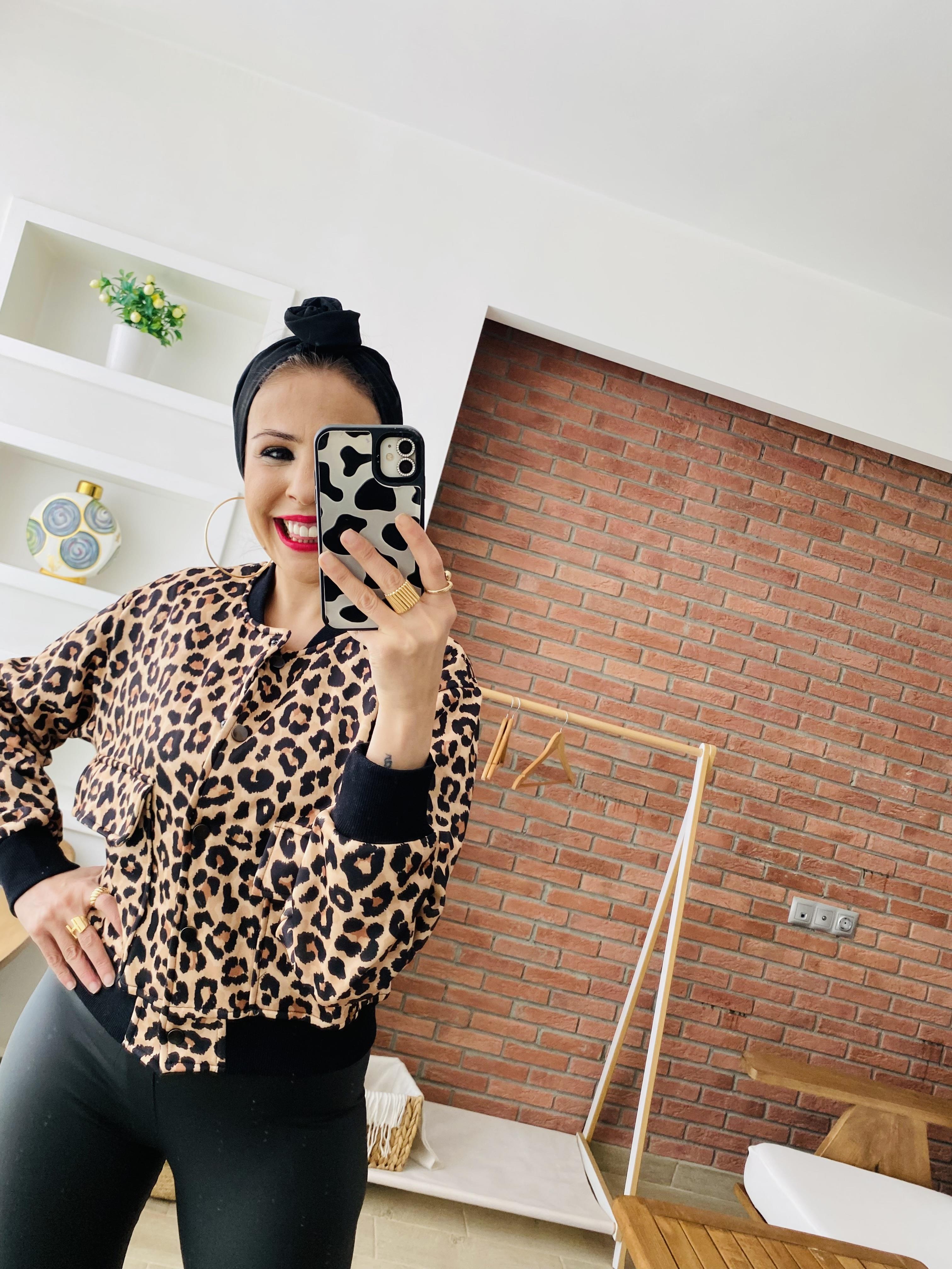 Leopar Bomber Ceket