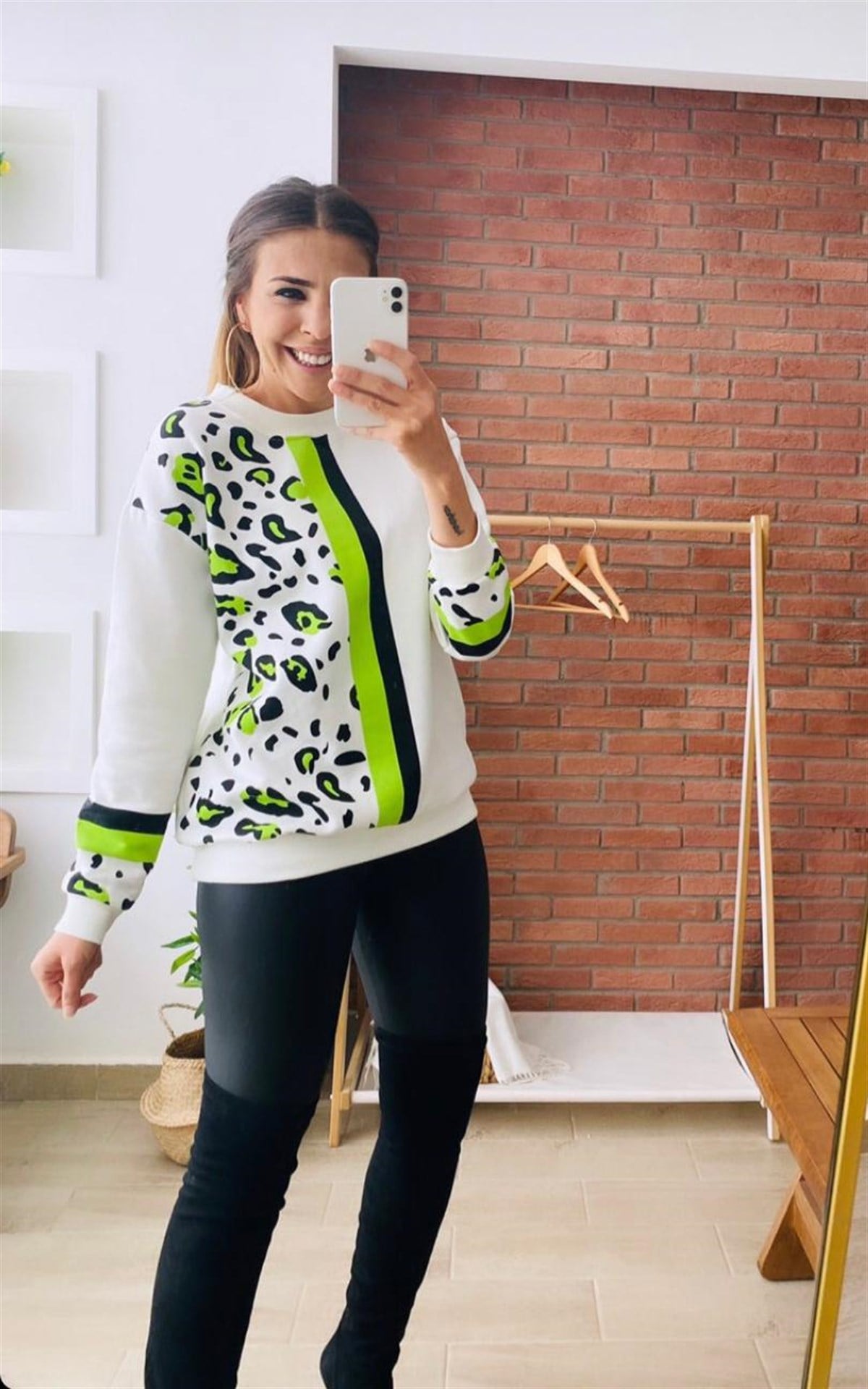 Leopar Yeşil Sweat