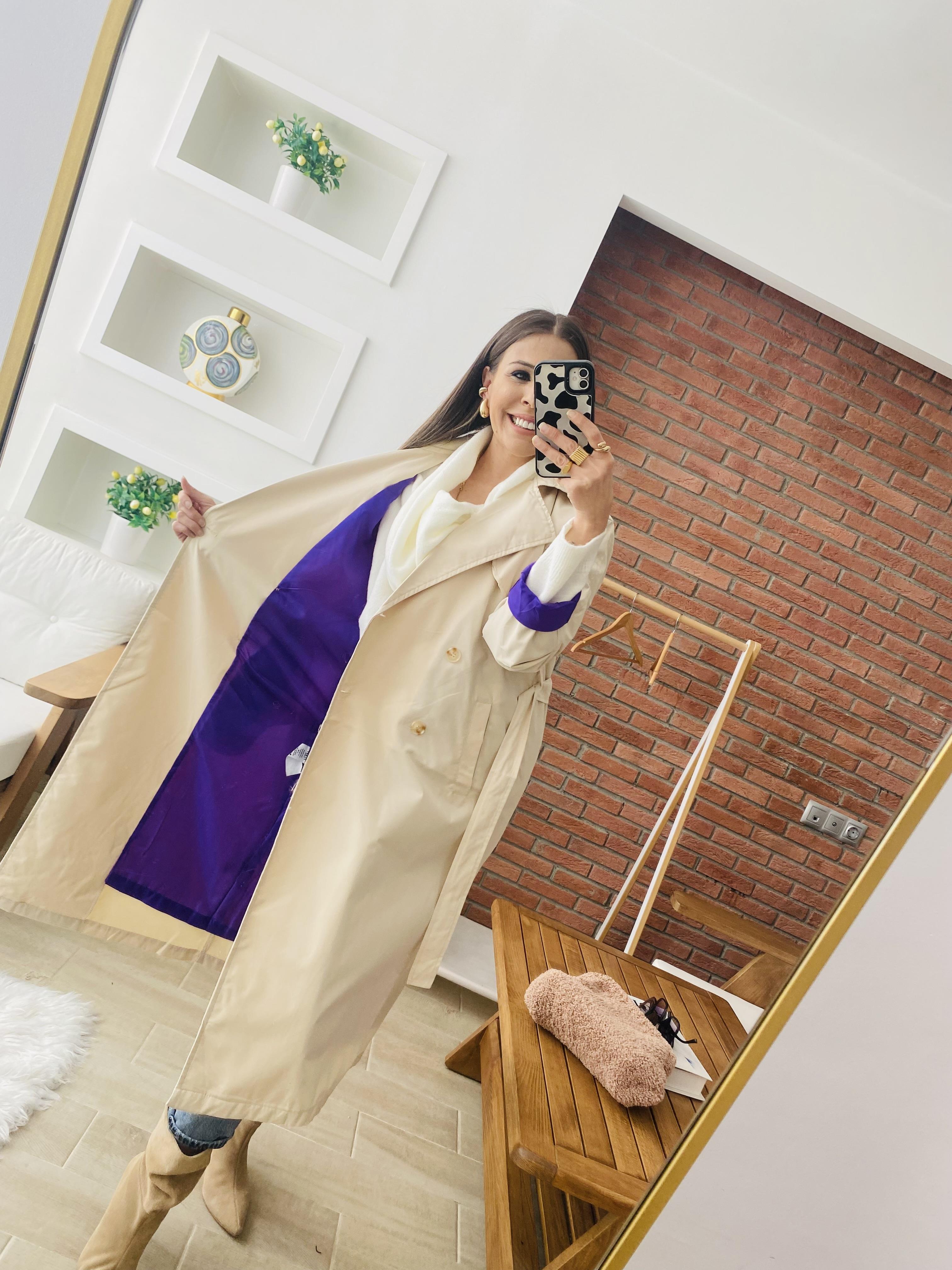 Mor Astarlı Trenç
