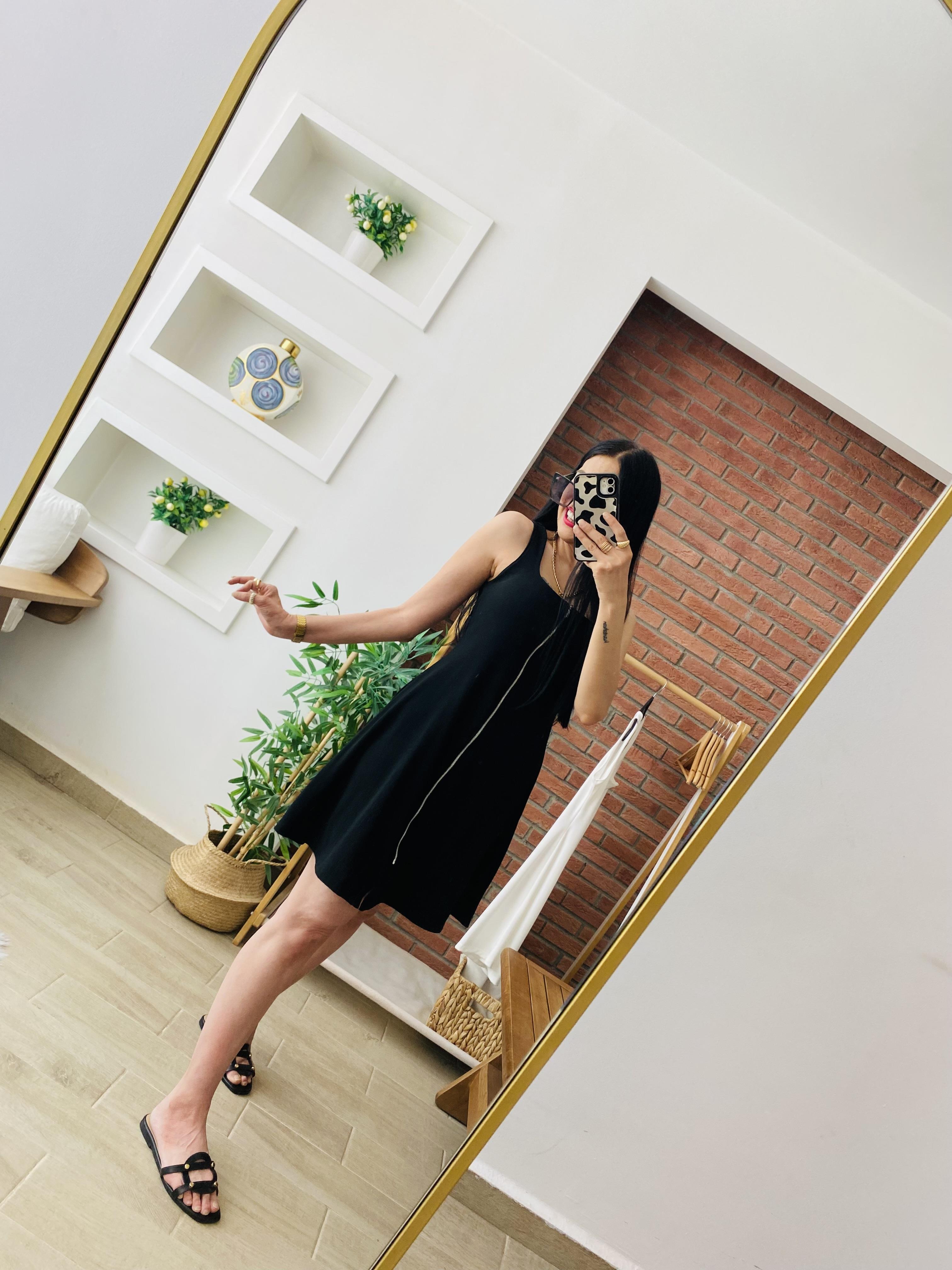 Ottomon Fermuarlı Elbise
