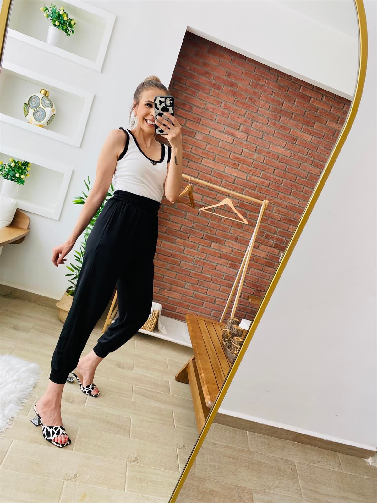 Oysho Kumaş Siyah Şalvar