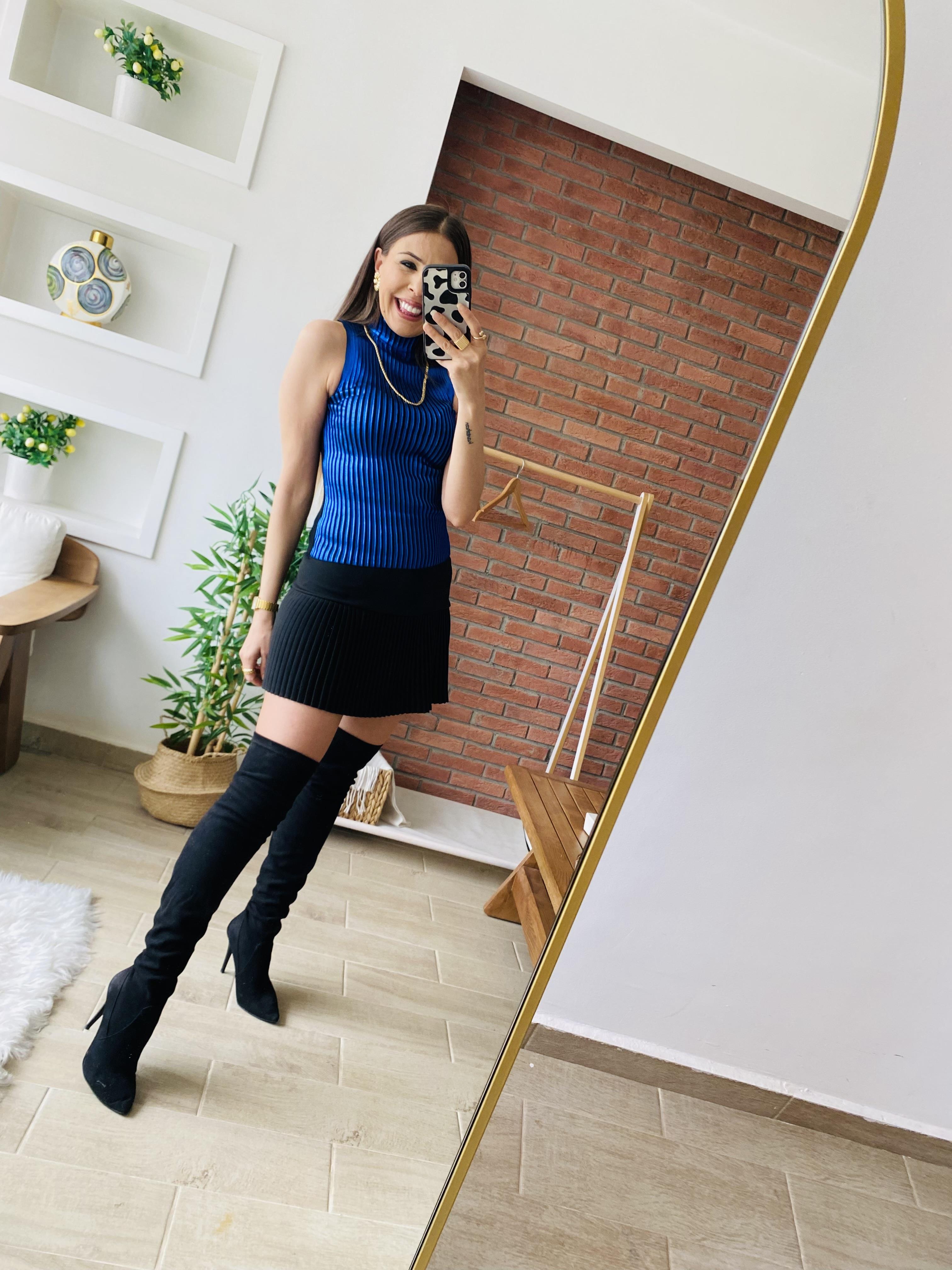 Saks Varaklı Bluz