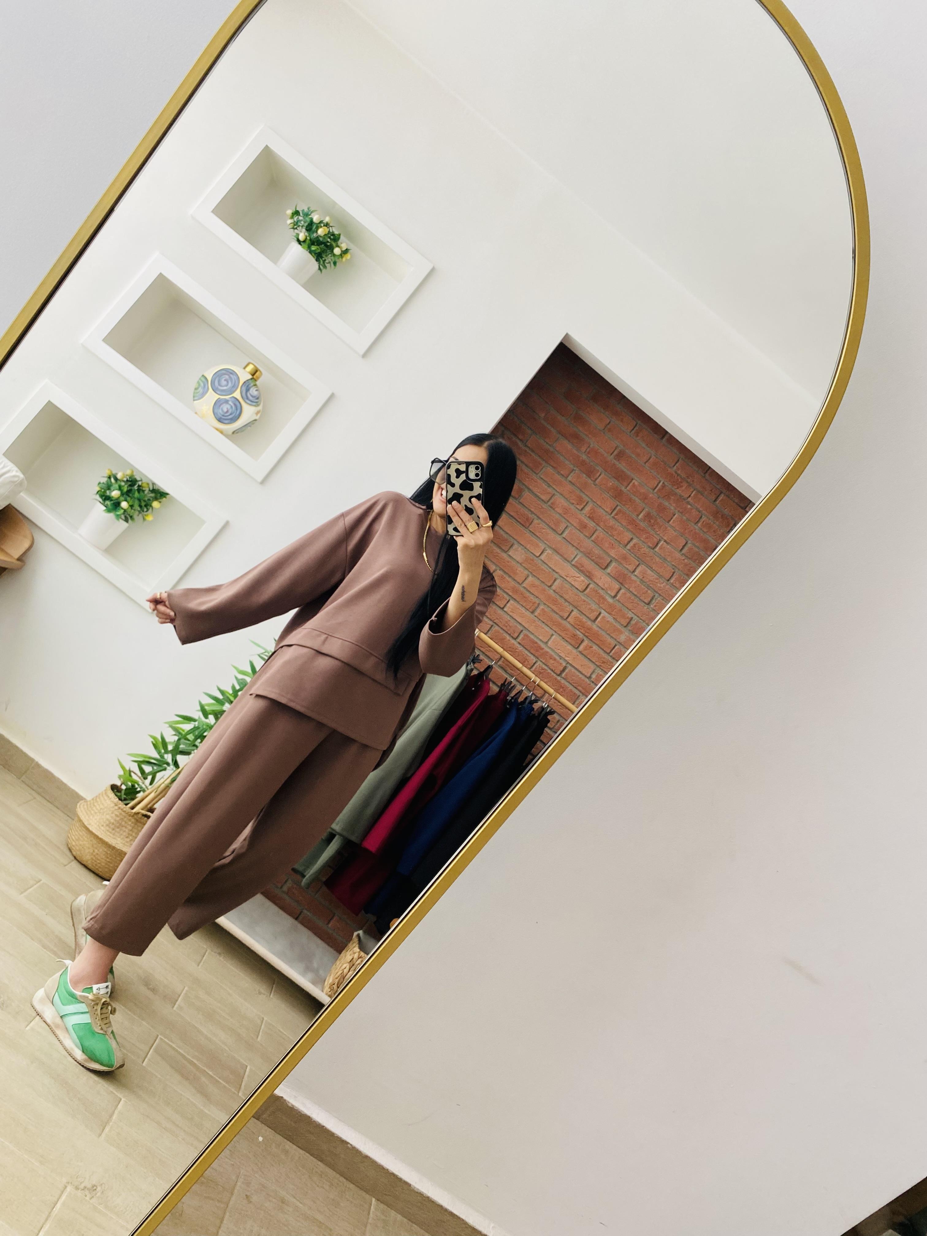 Yeni Model Kahve Şalvar Takım