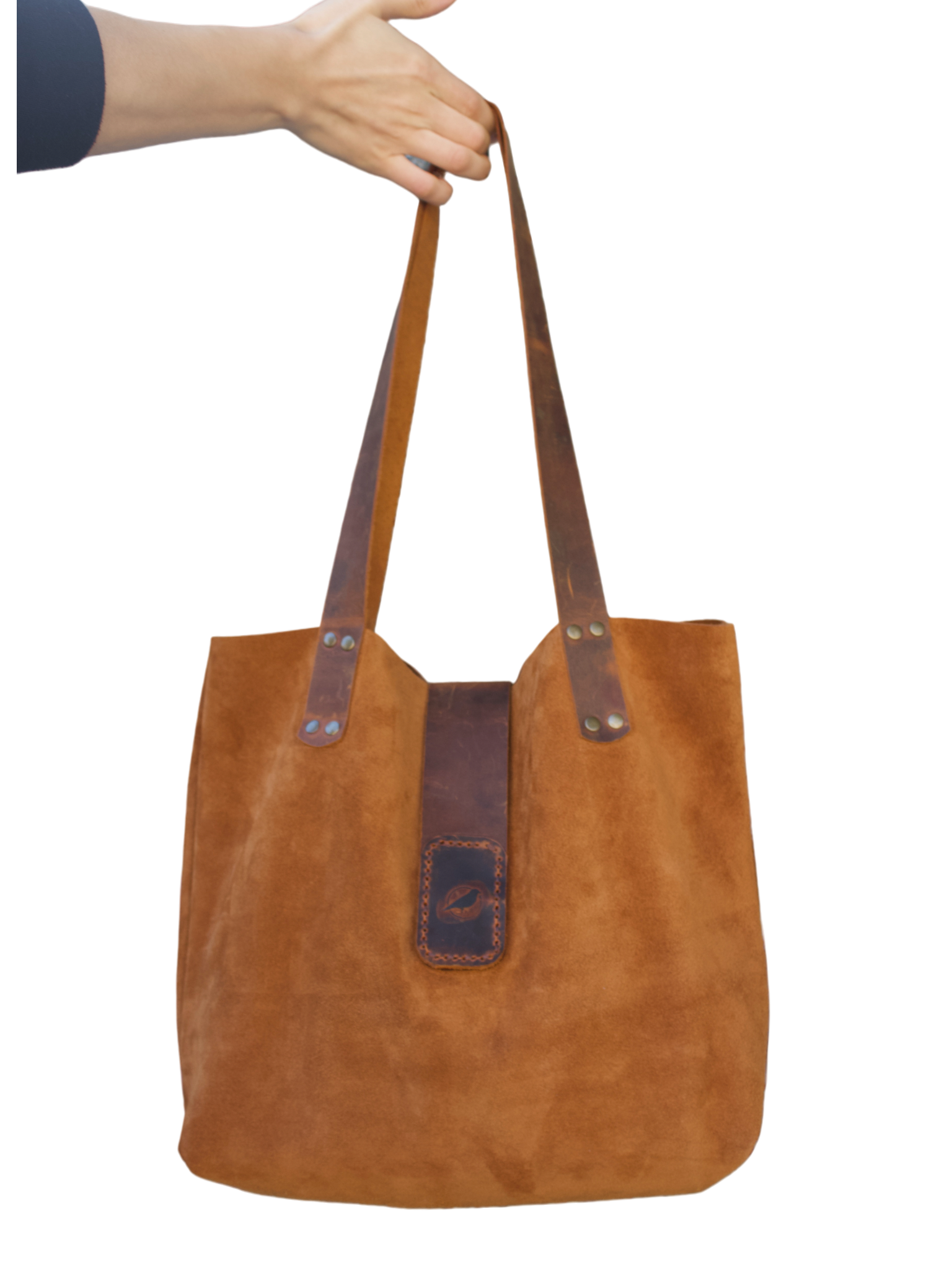 XL SÜET DERİ TOTE ÇANTA - Taba 