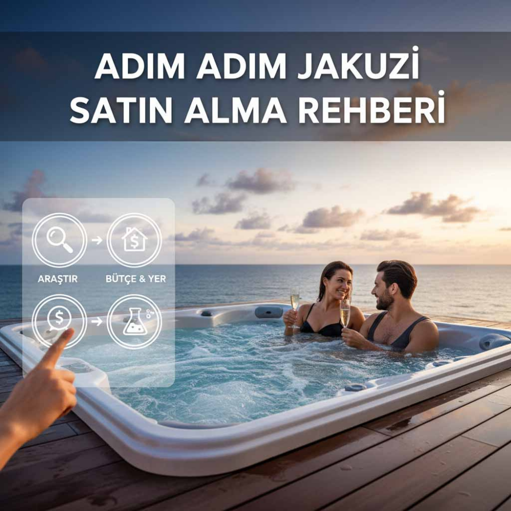 Jakuzi içinde planlama yapan çift ve doğru seçim için 6 adım.