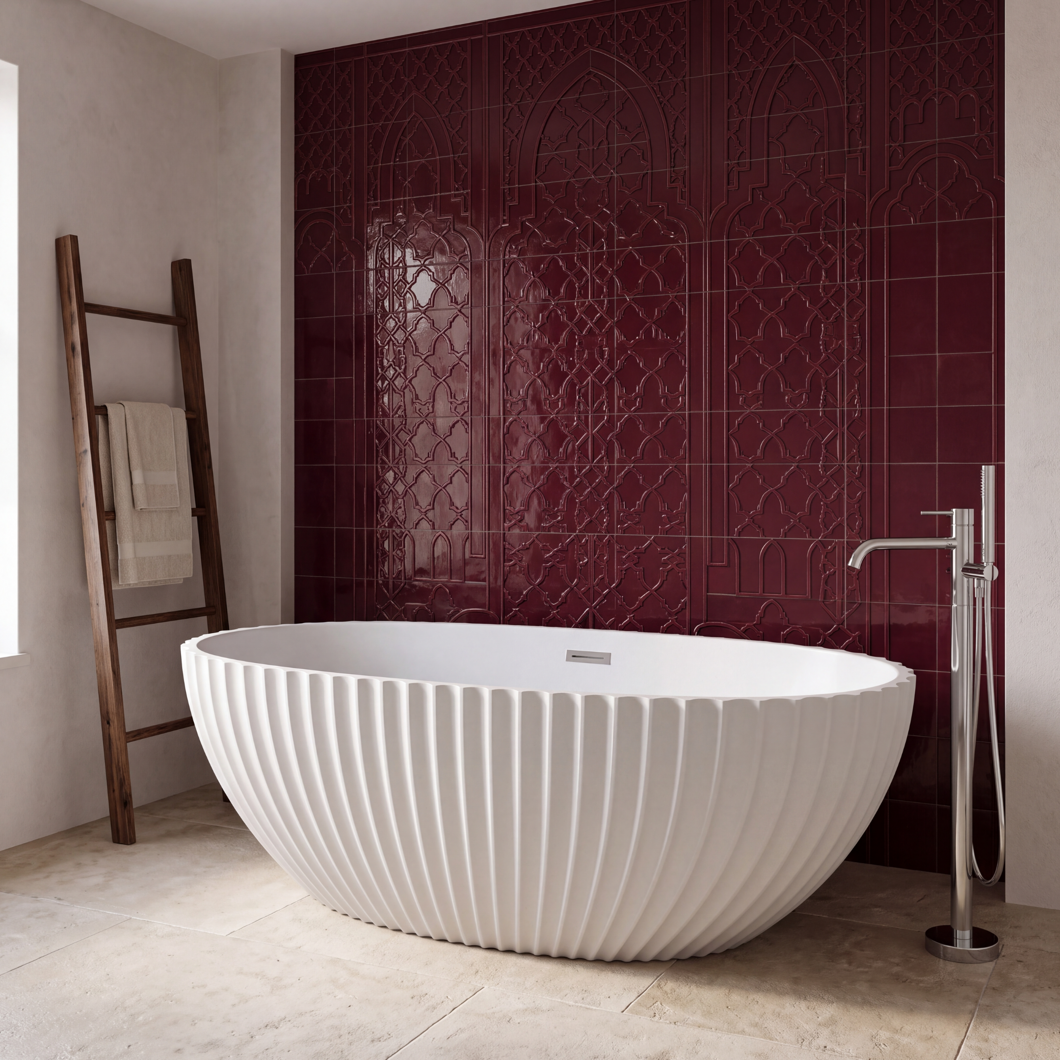 Opus beyaz bağımsız küvet 180 x 100 x 60 cm - %100 akrilik freestanding (serbest duran) küvet - Atlas Jakuzi