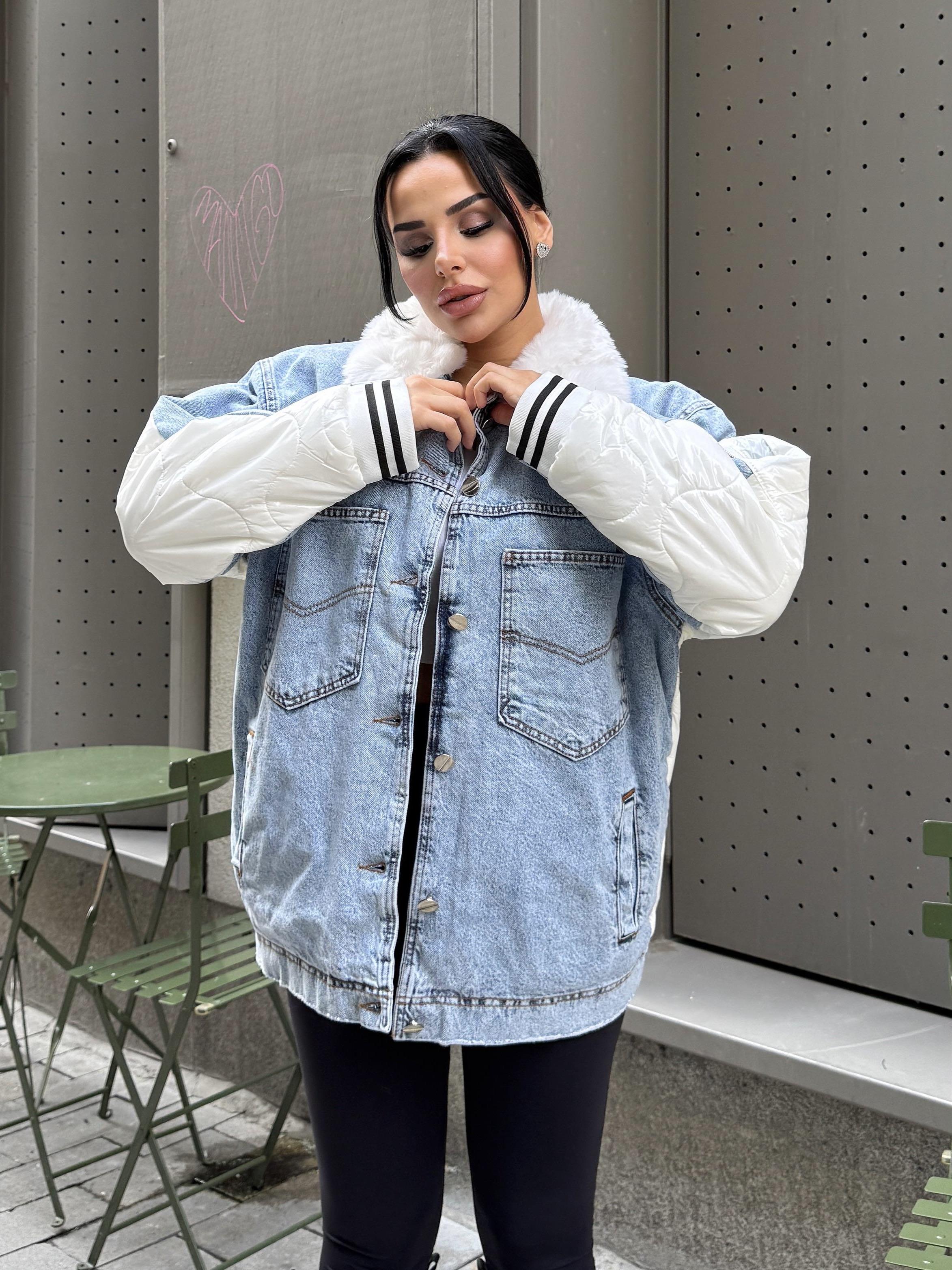 Antra Kürk Yaka Detaylı Tasarım Ceket Beyaz