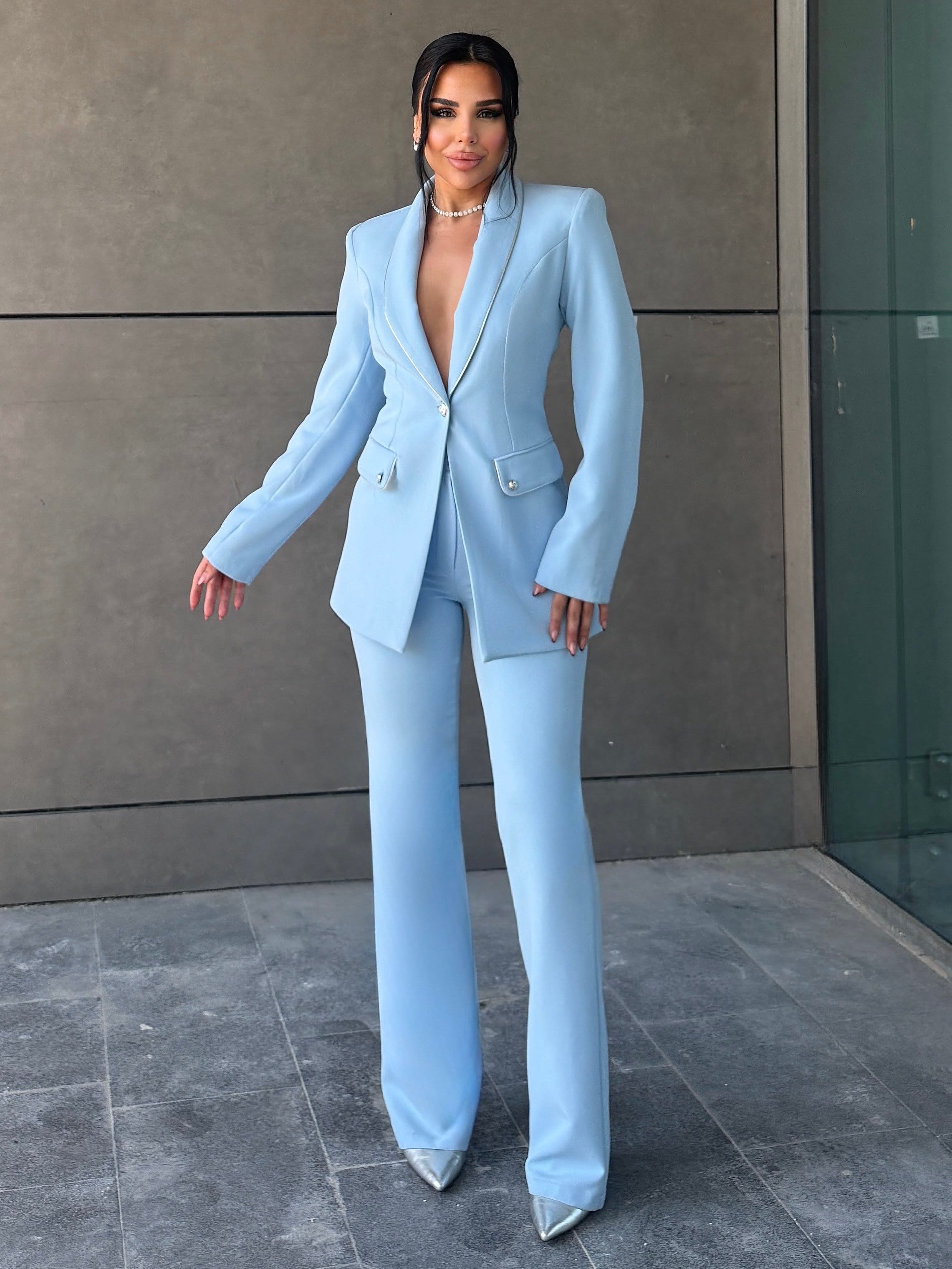 Betina Biyeli Klasik Takım Bebe Mavi