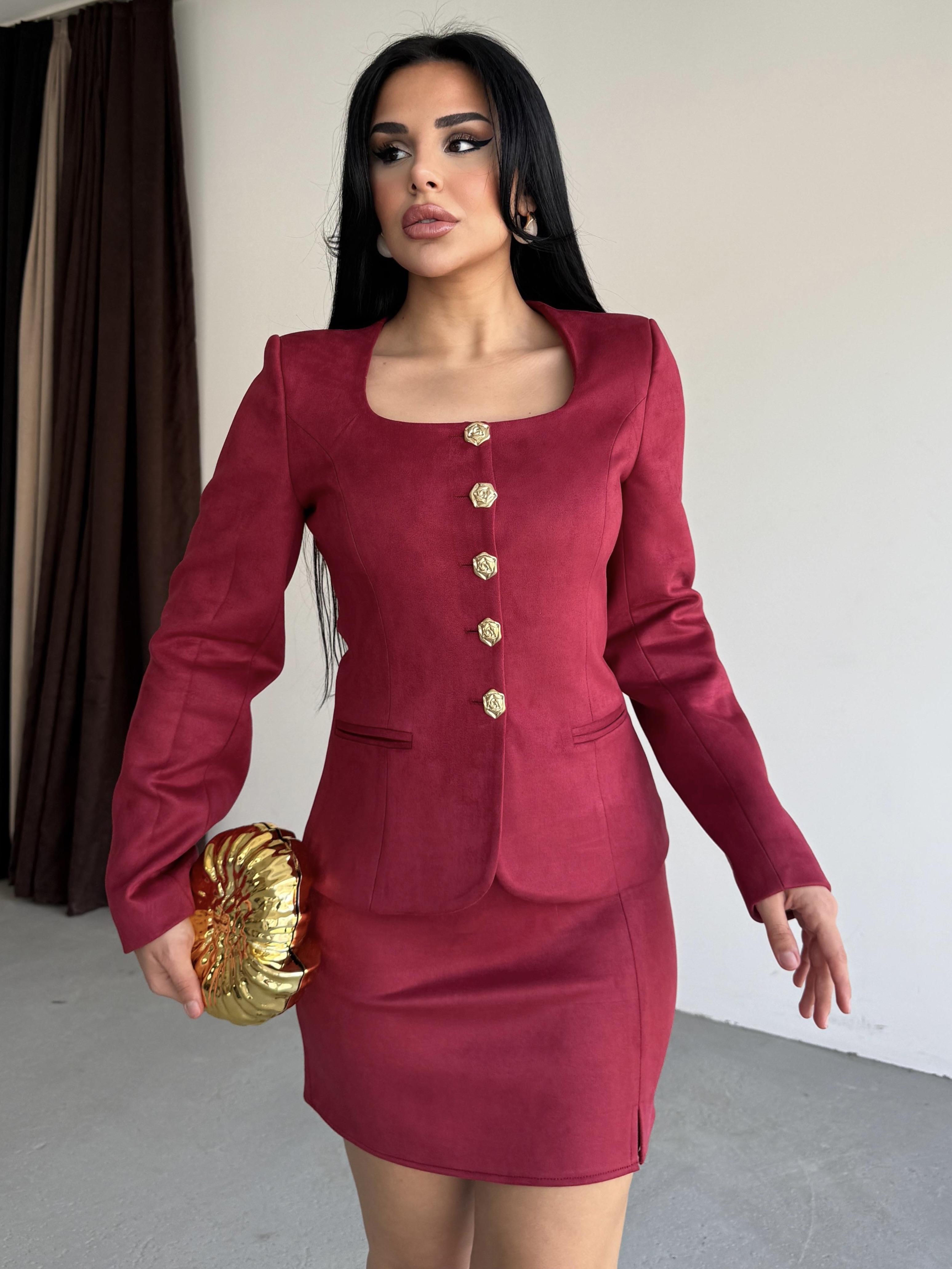 Clans Süet Takım Bordo