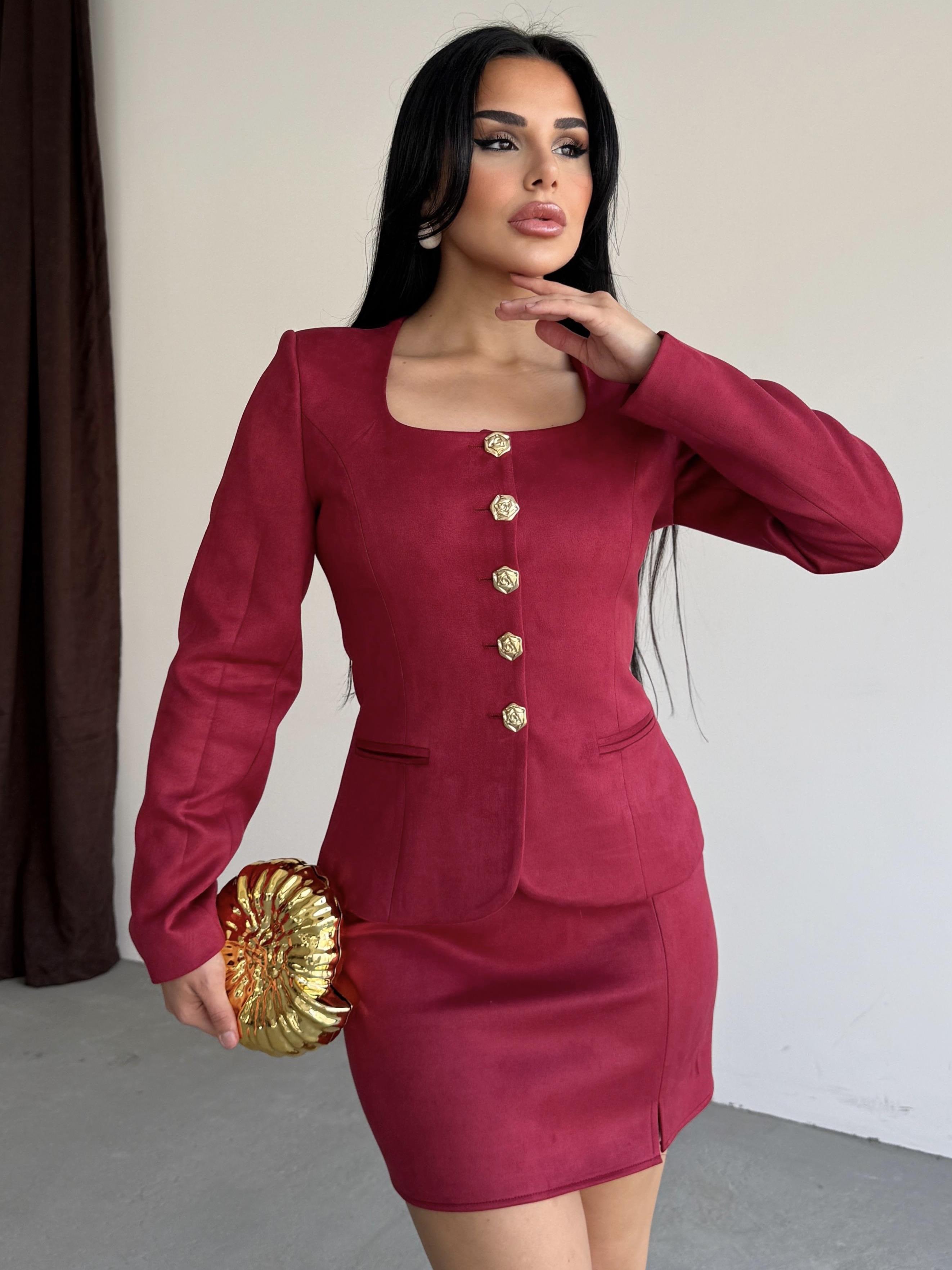 Clans Süet Takım Bordo