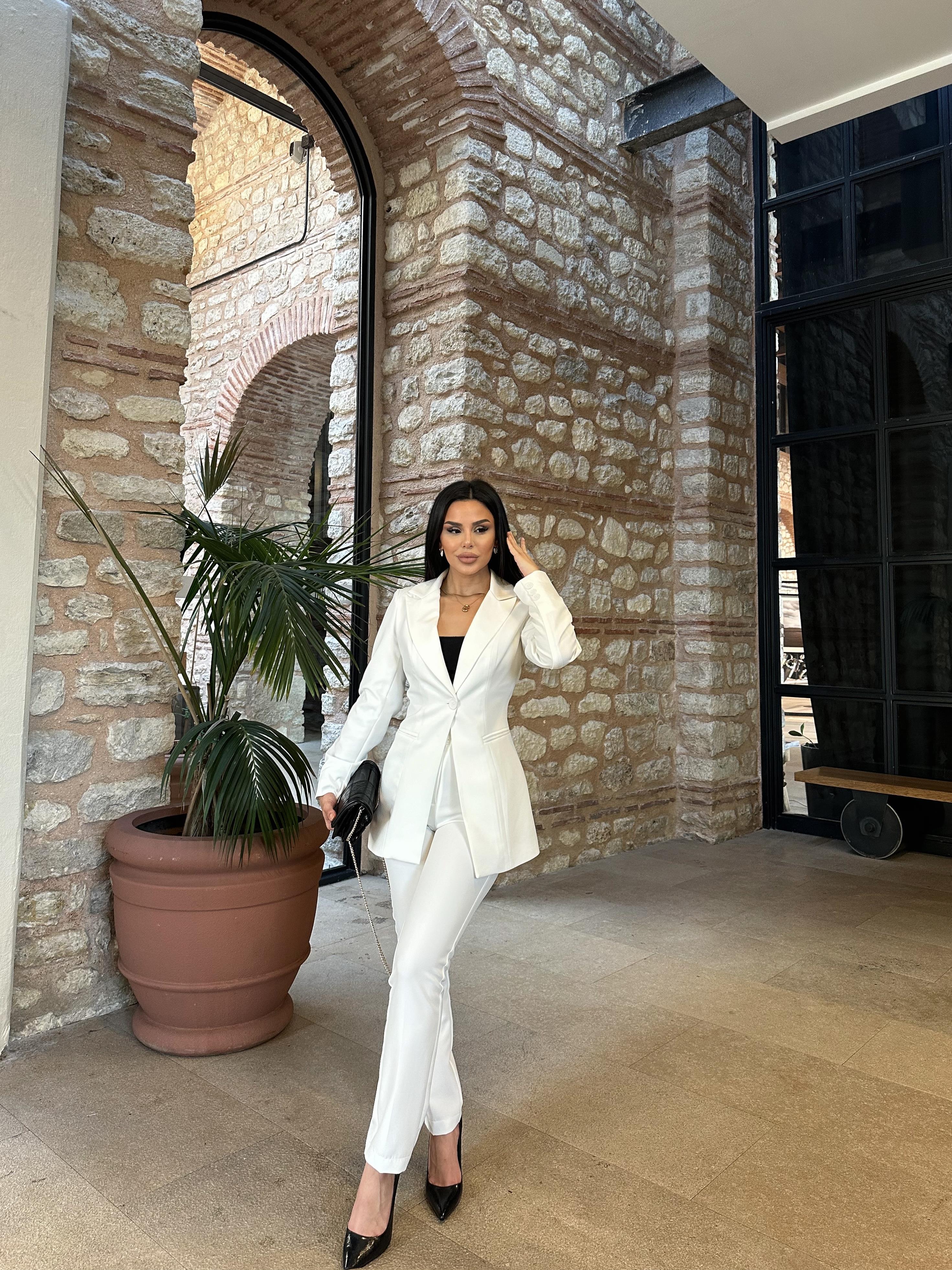 Class Ceketli Takım Beyaz