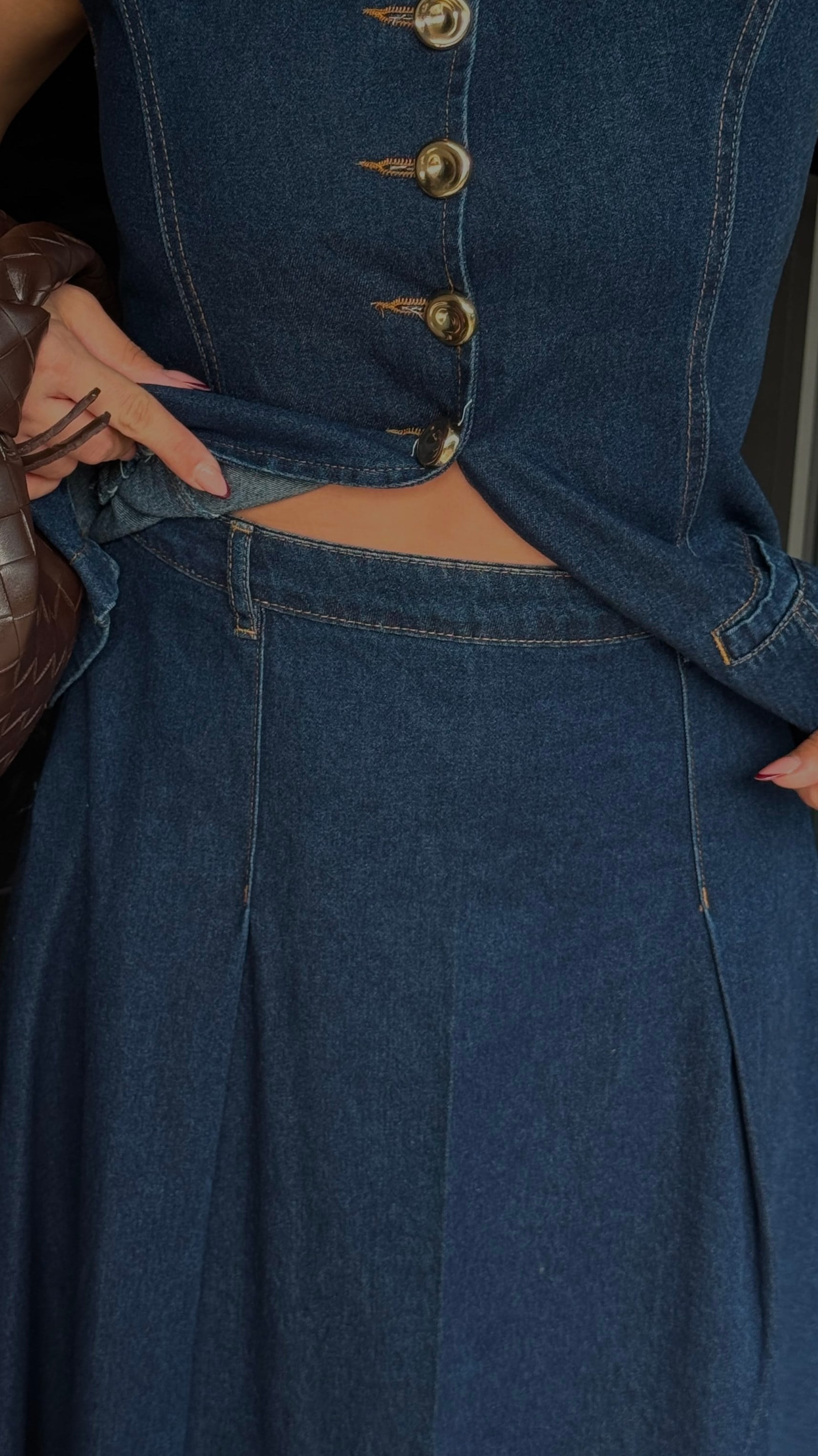 Denita Etekli Denim Takım Lacivert