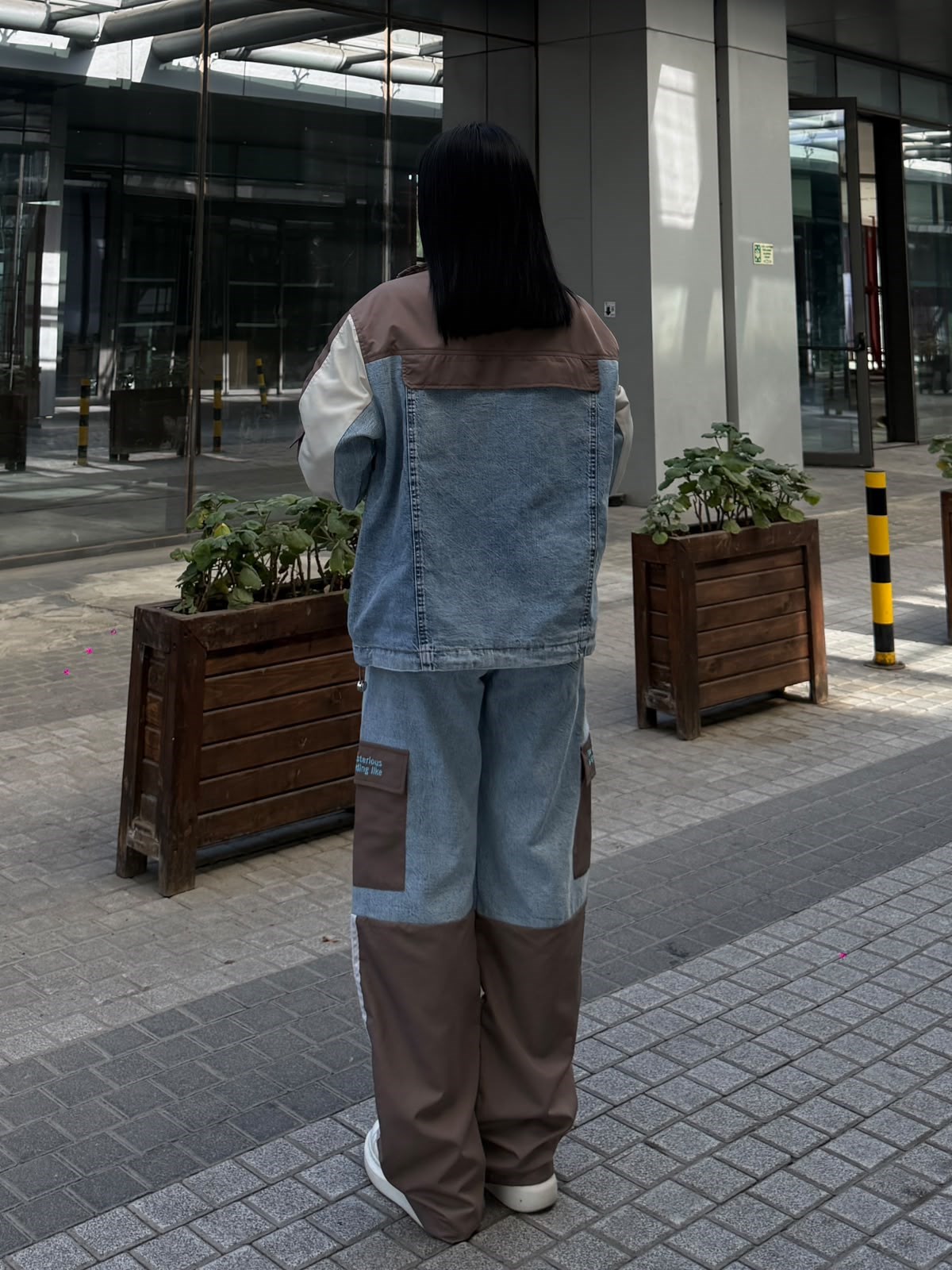Diras Paraşüt Detaylı Denim Takım Kahve