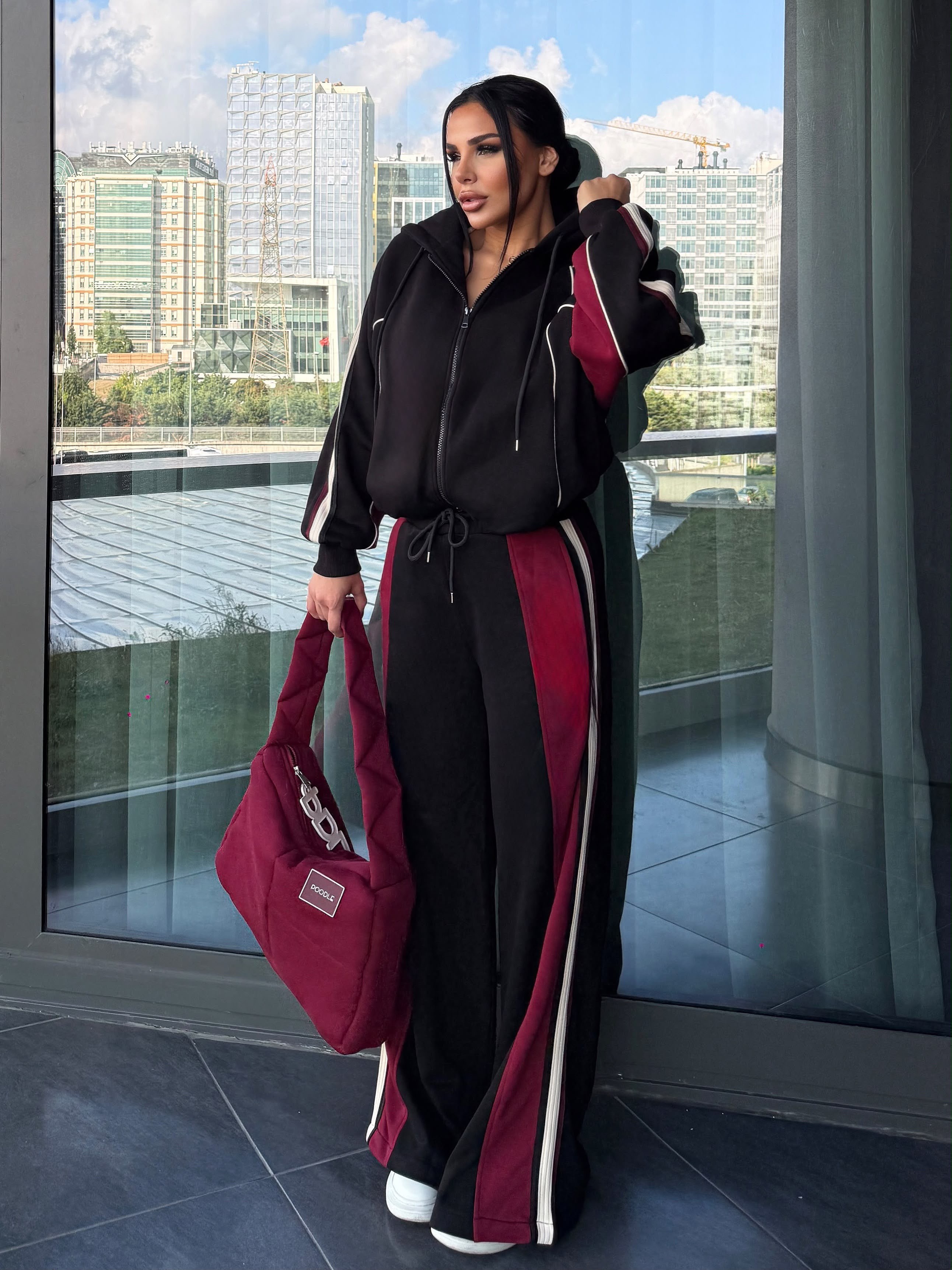 Dora İkili Tasarım Spor Takım Siyah