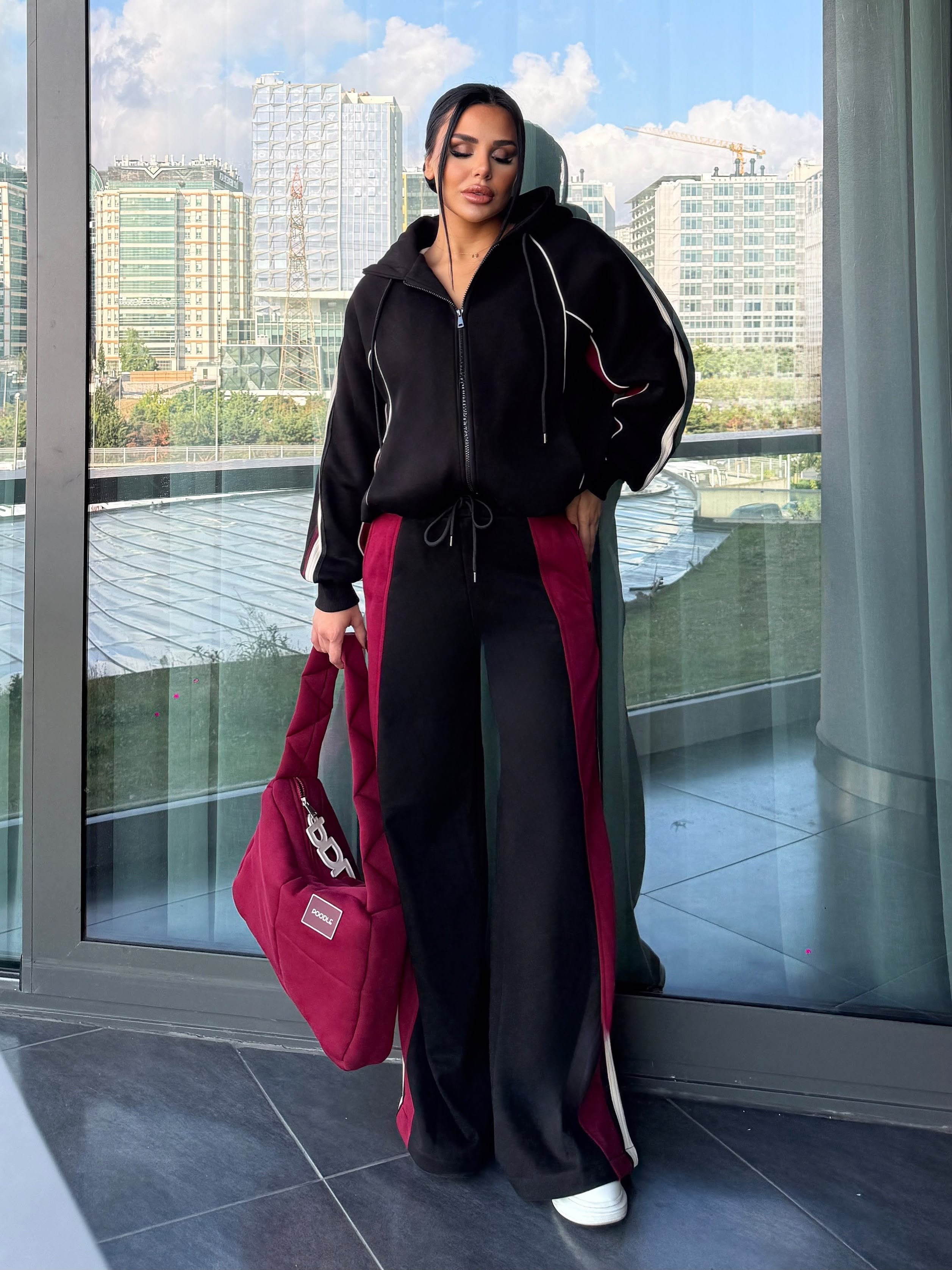 Dora İkili Tasarım Spor Takım Siyah