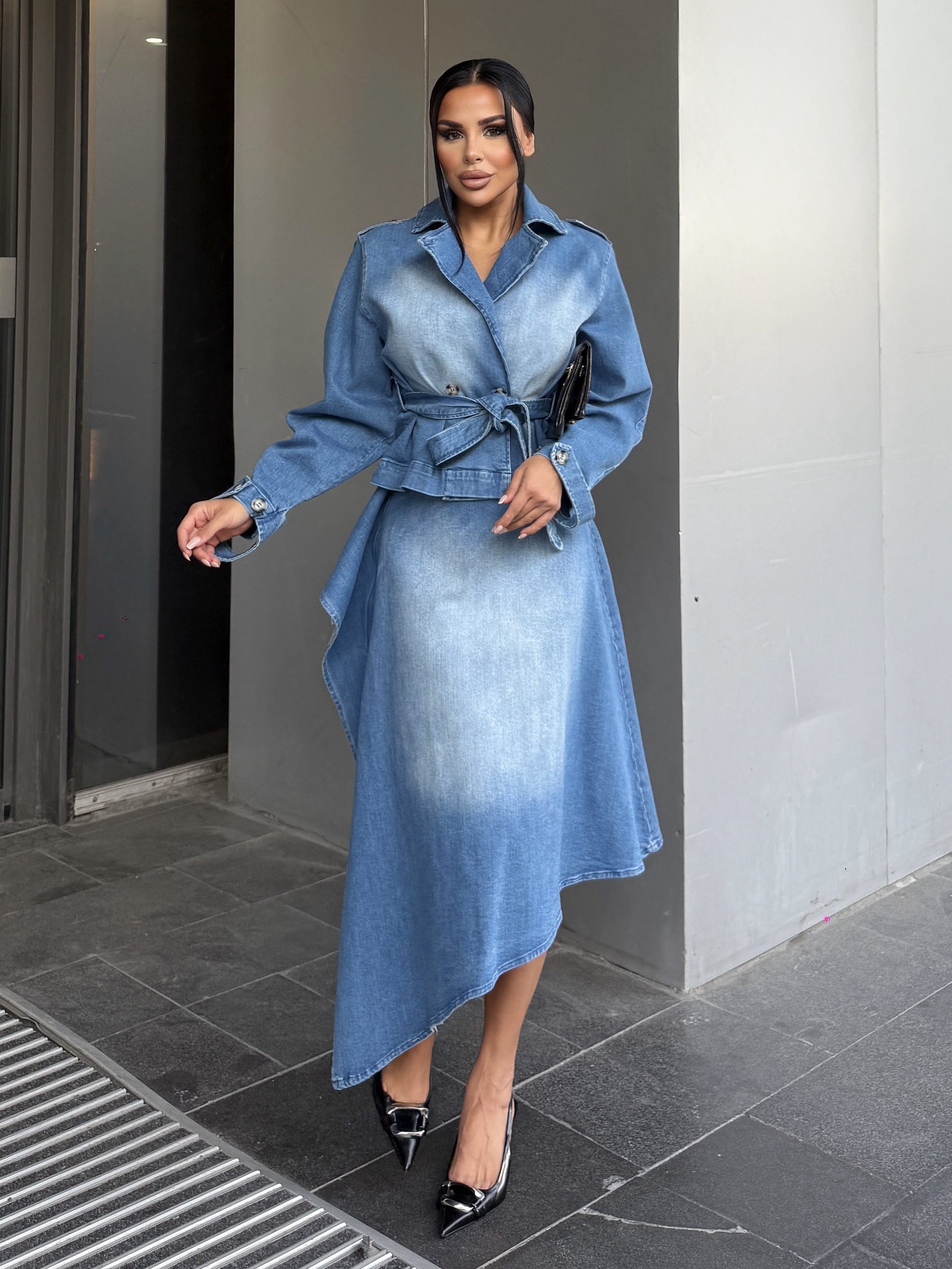 Elita Tasarım Denim Takım Mavi