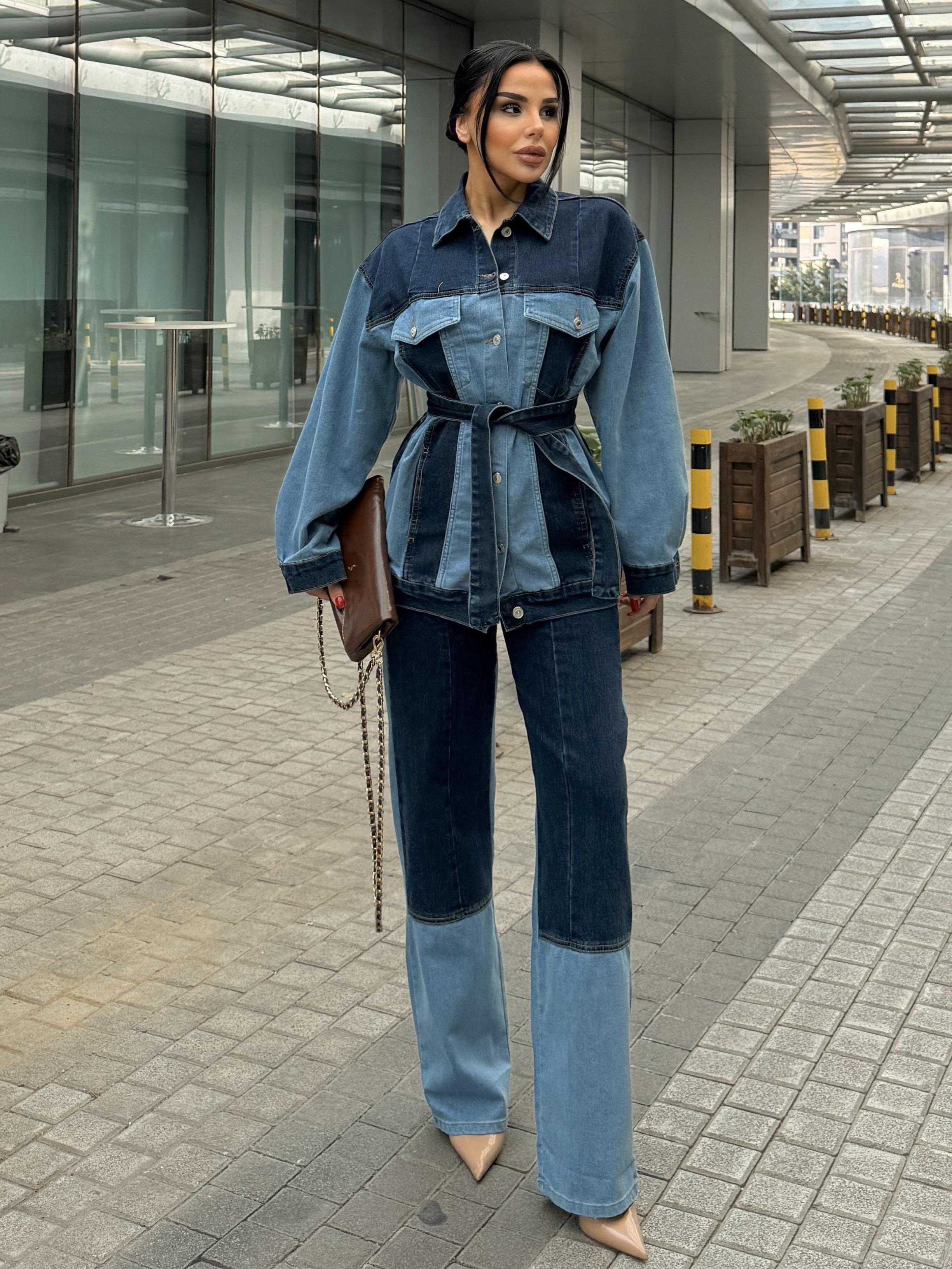 Fikos Tasarım Denim Takım Lacivert