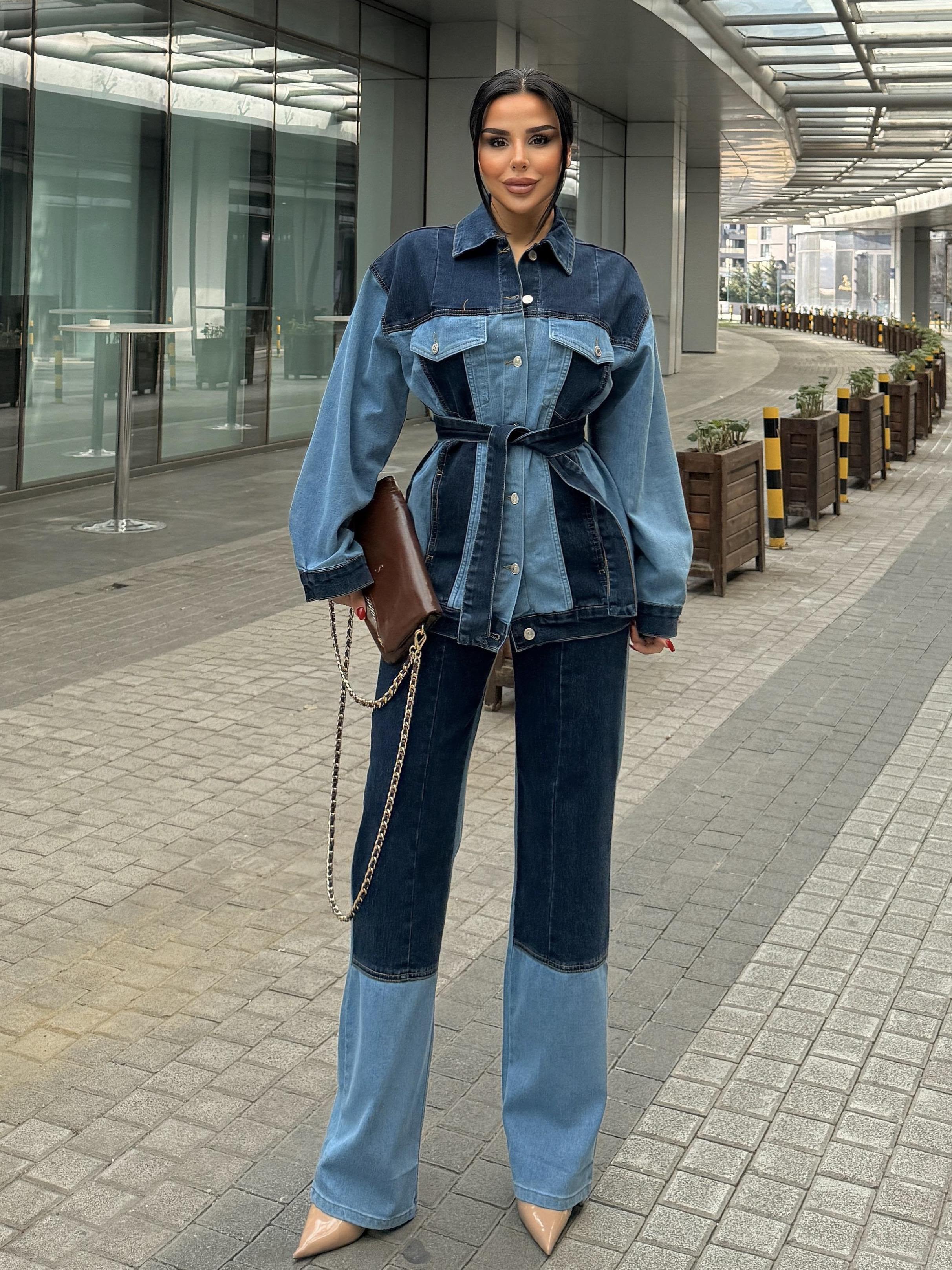Fikos Tasarım Denim Takım Lacivert