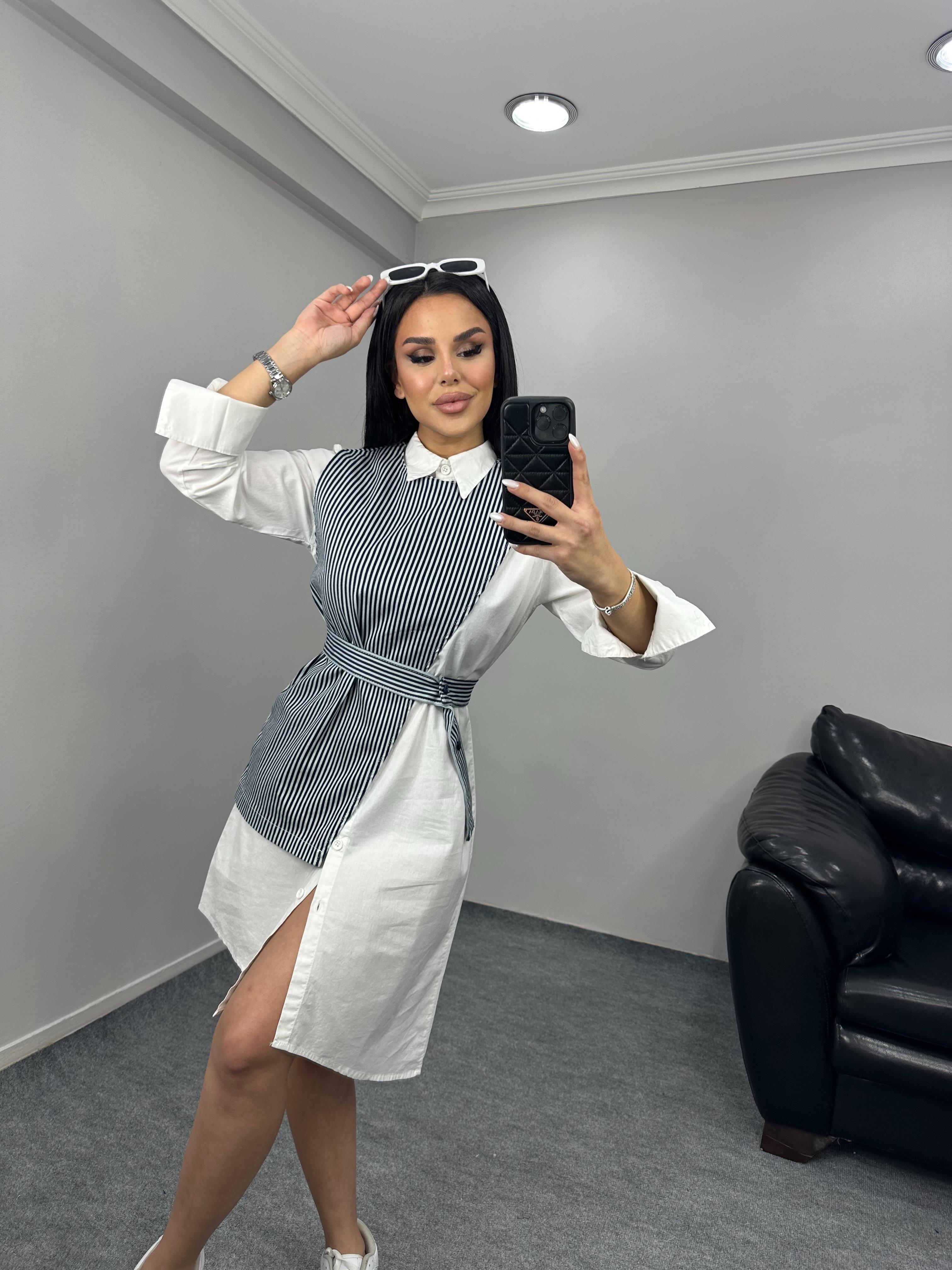 Gömlek  Elbise Beyaz