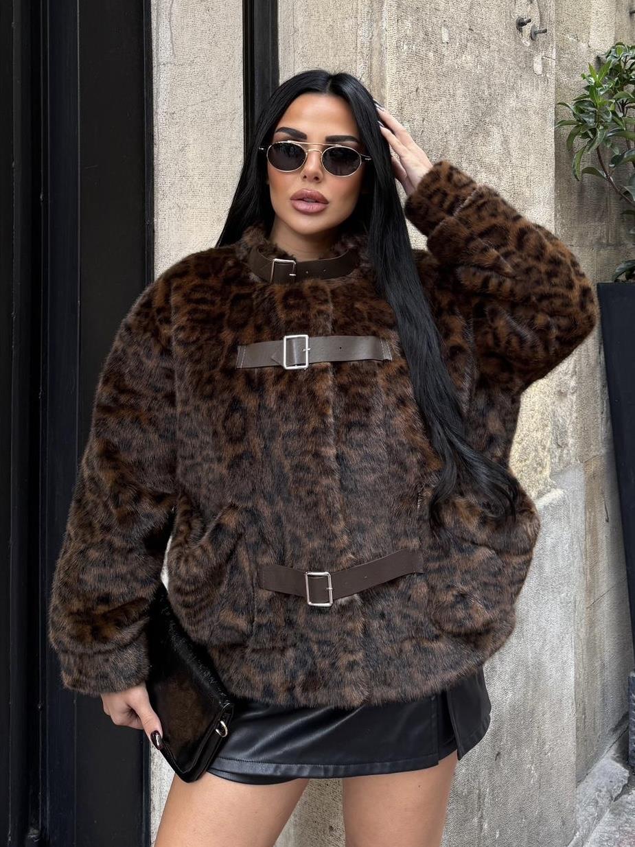 Joiga Kemer Detaylı İthal Kürk Kahve