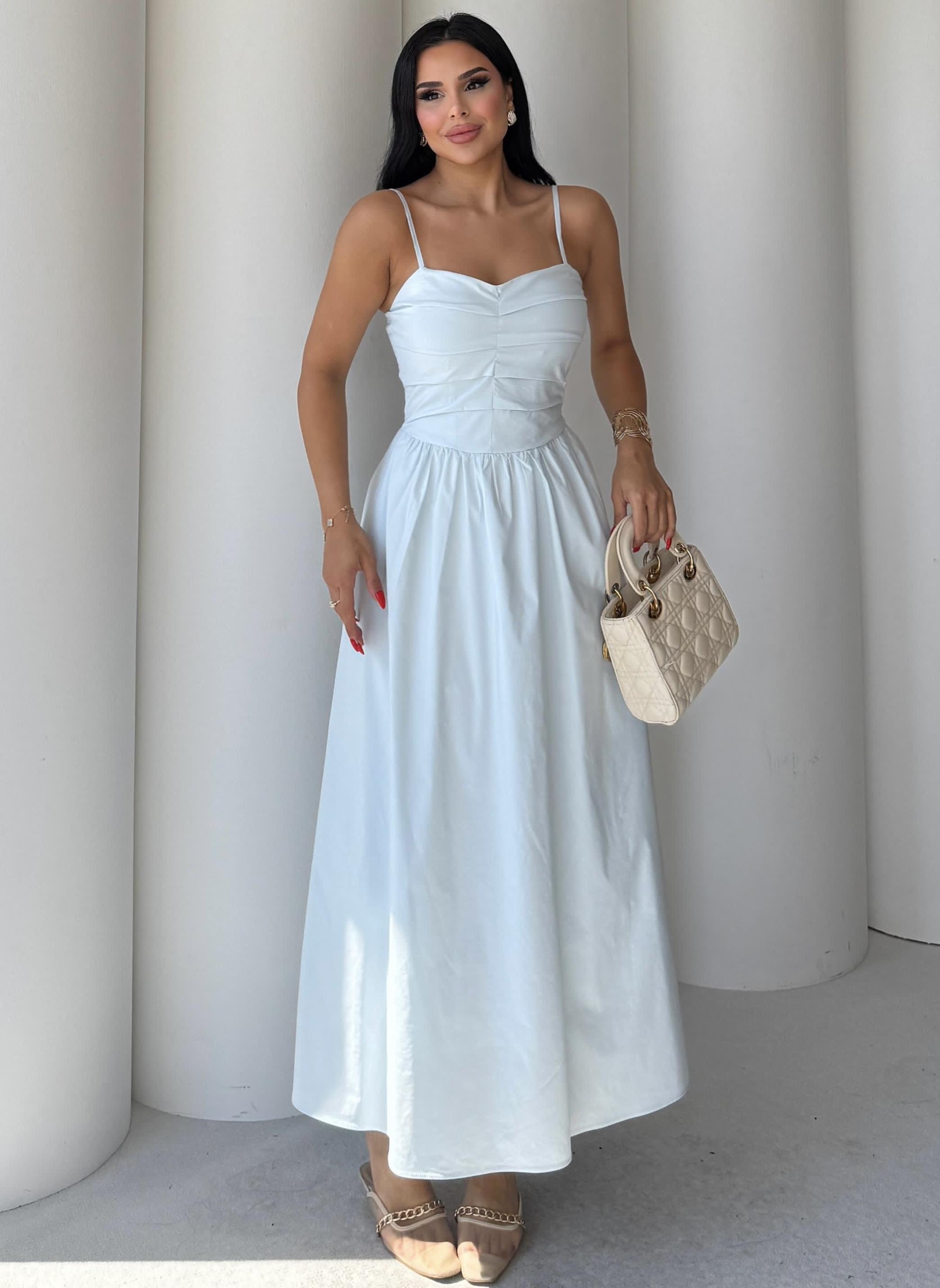 Kristy Midi Boy Elbise Mavi