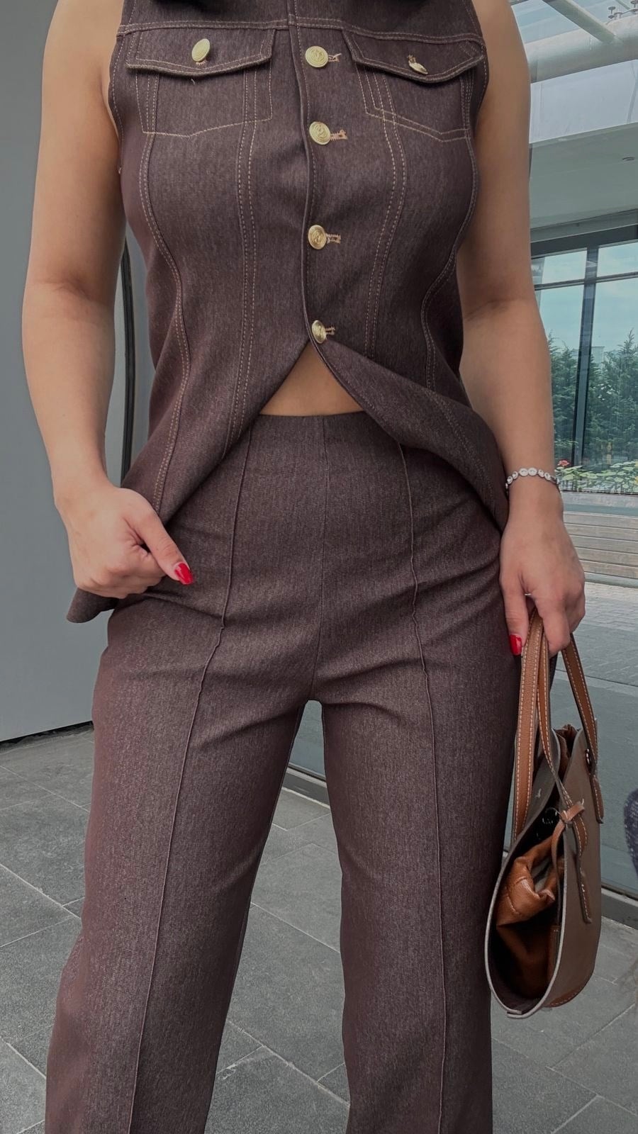 Lera Denim Takım Mürdüm