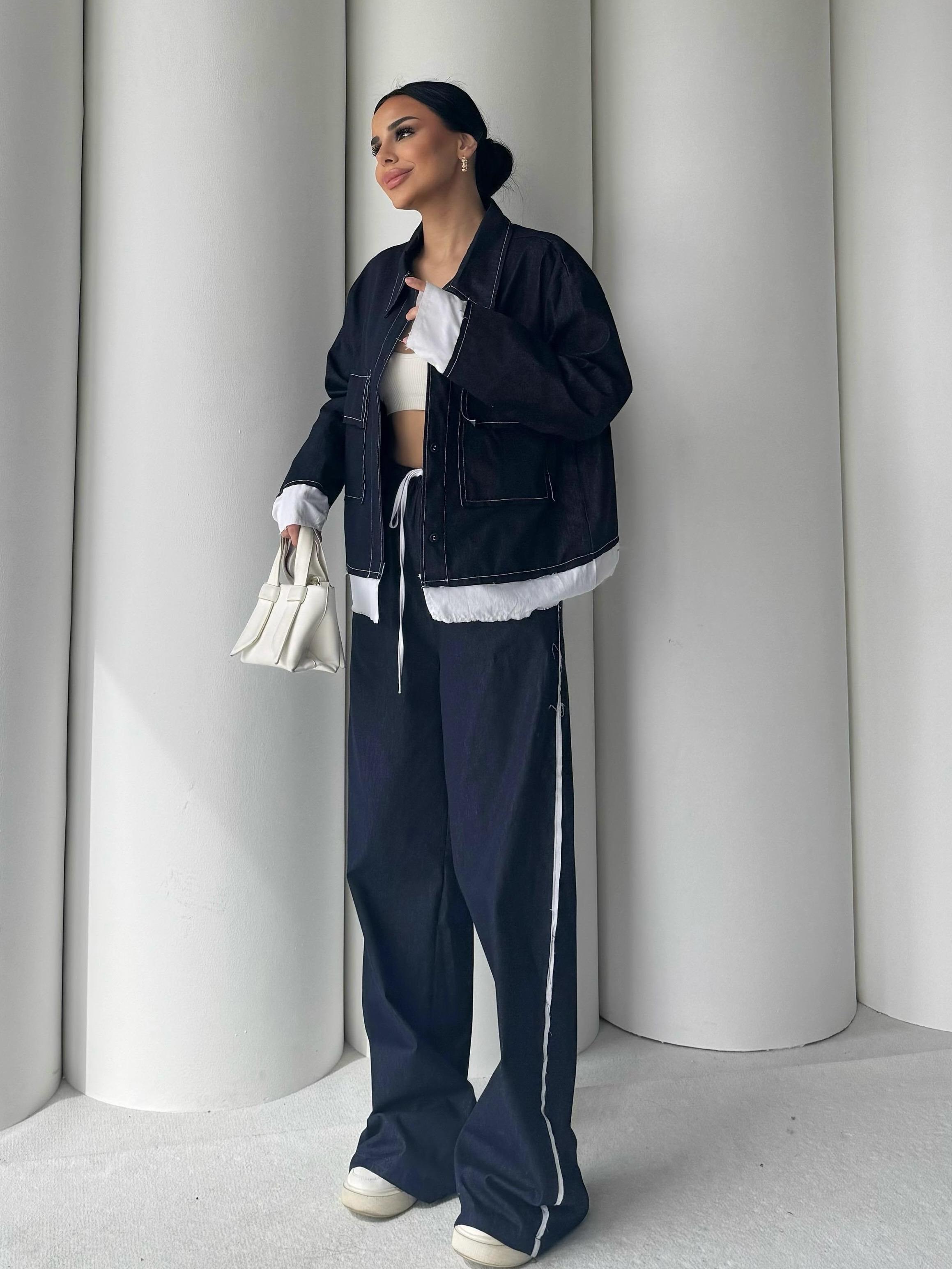 Lesi İkili Denim Takım Lacivert