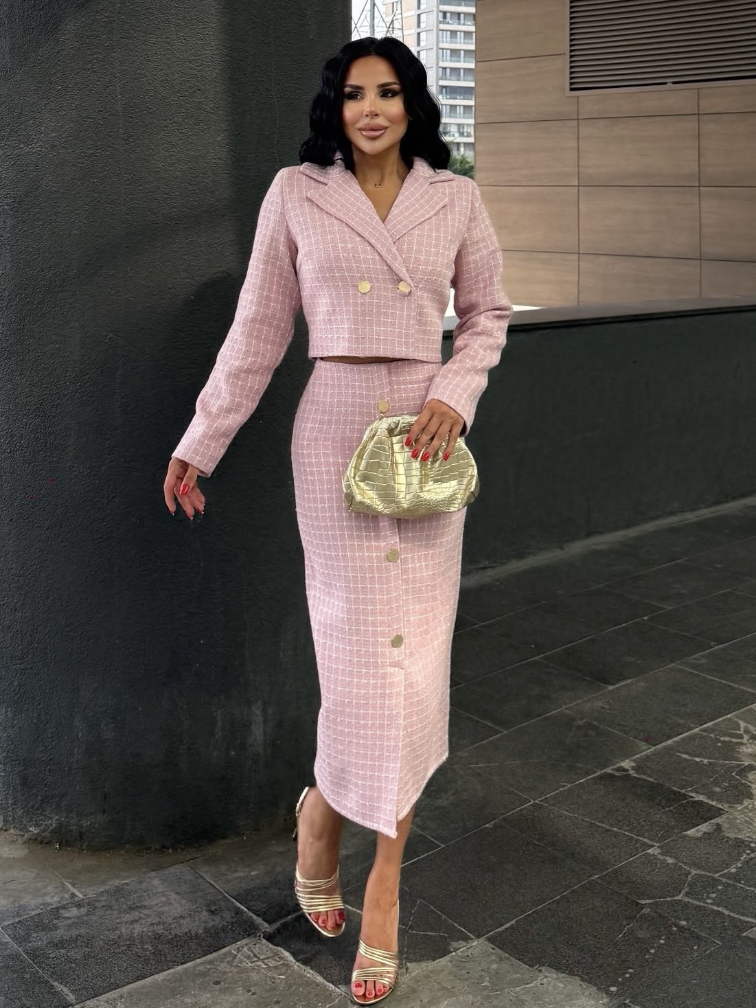 Leyna Etekli Takım Pembe