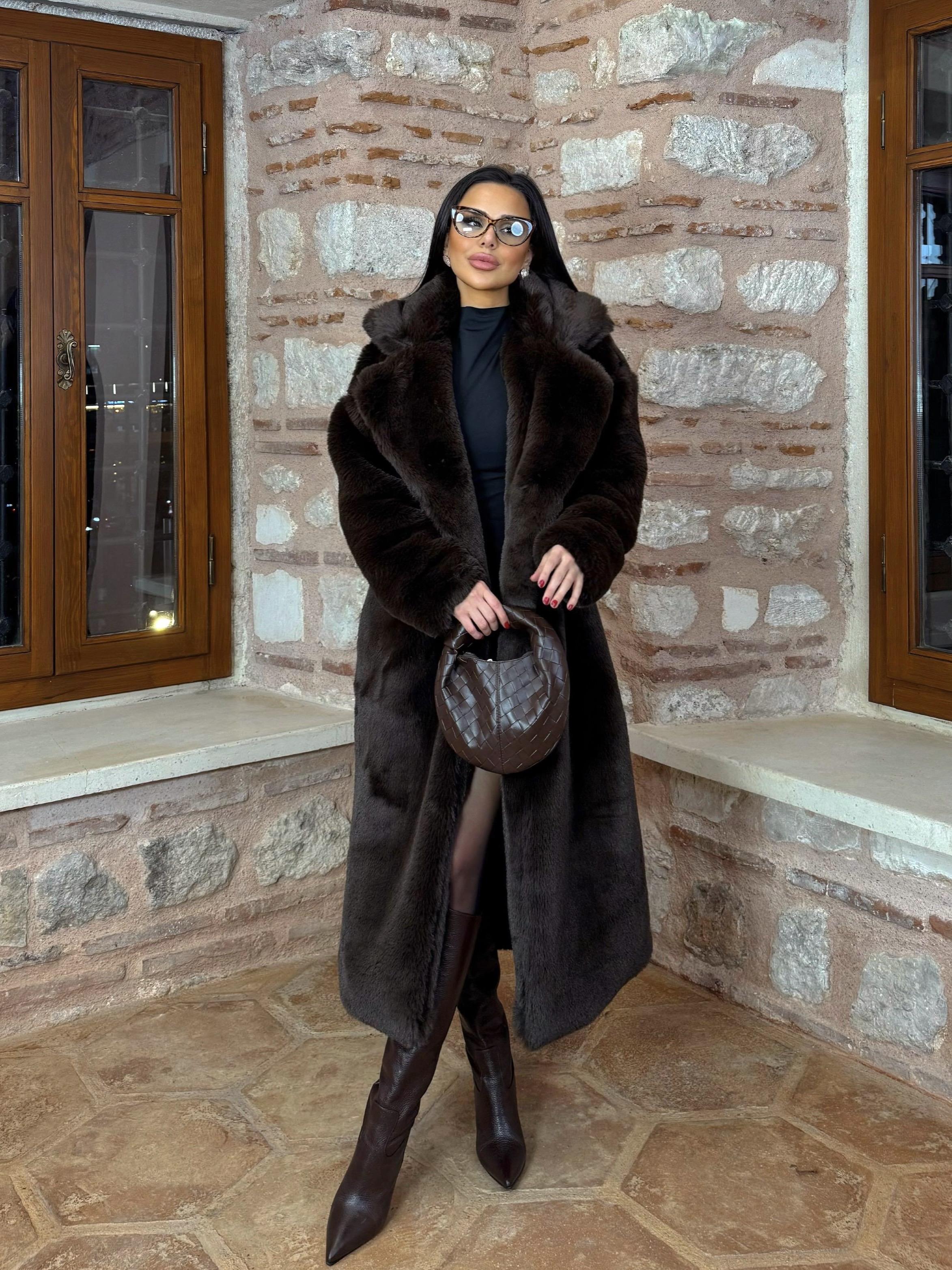 London Kürk Kaban Kahverengi 