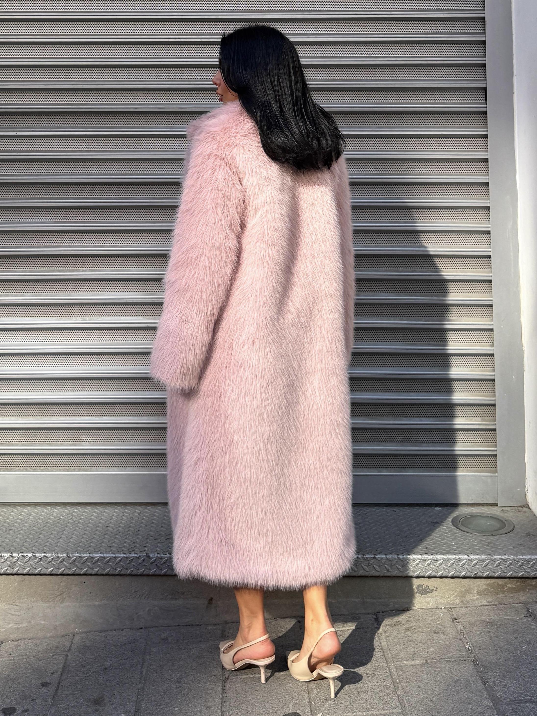 Lyon Kürk Kaban Pembe 