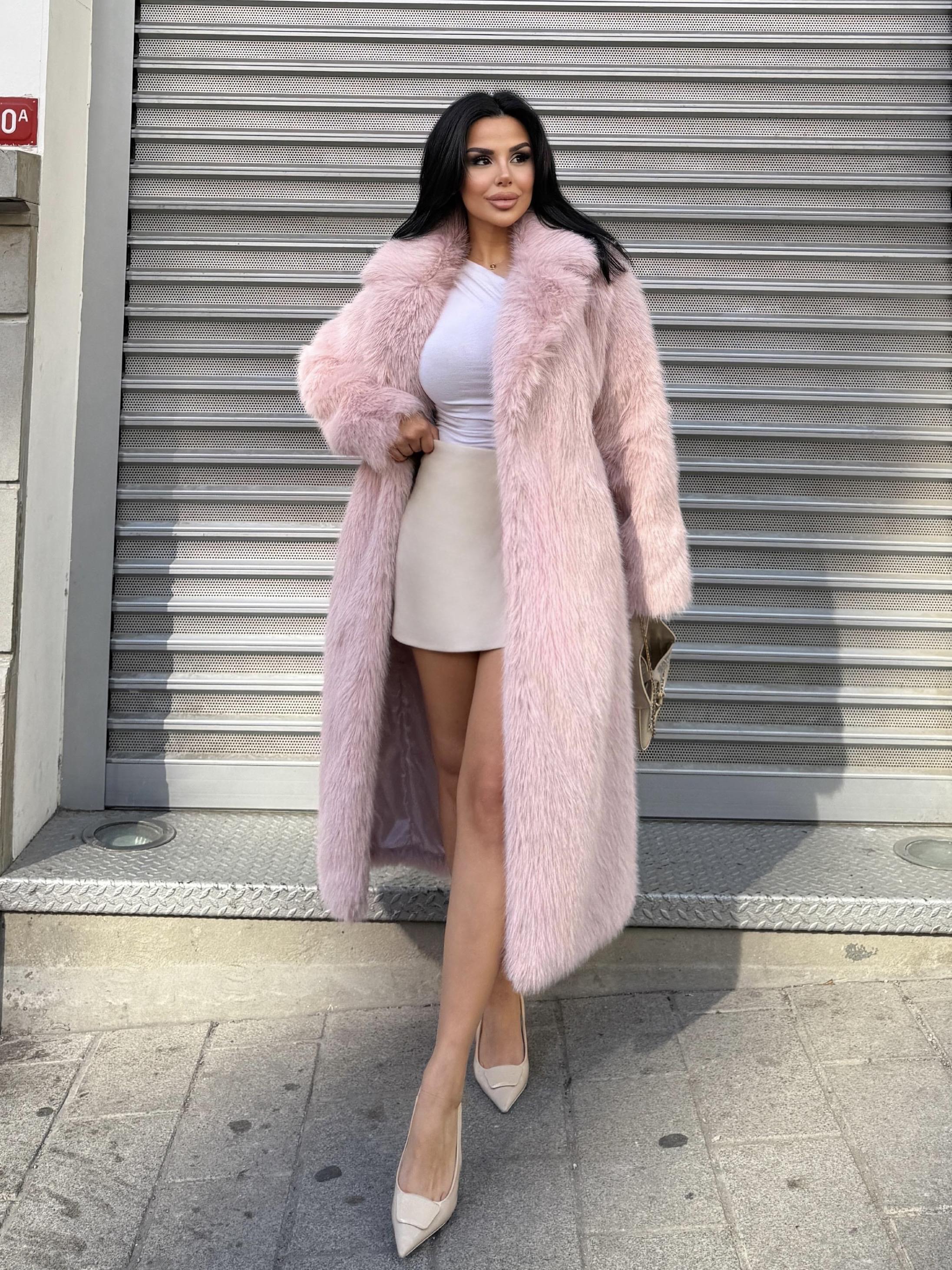 Lyon Kürk Kaban Pembe 