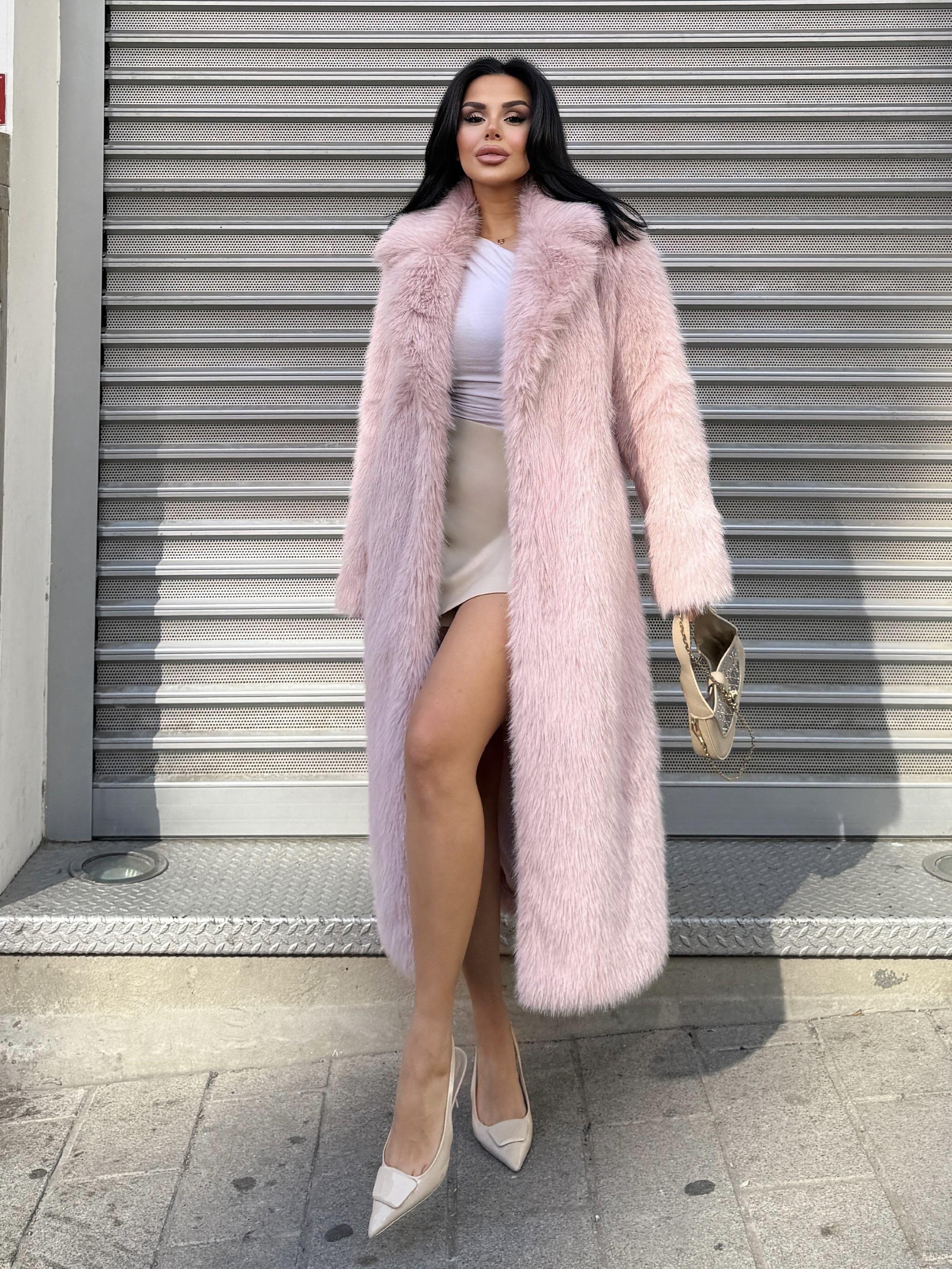 Lyon Kürk Kaban Pembe 