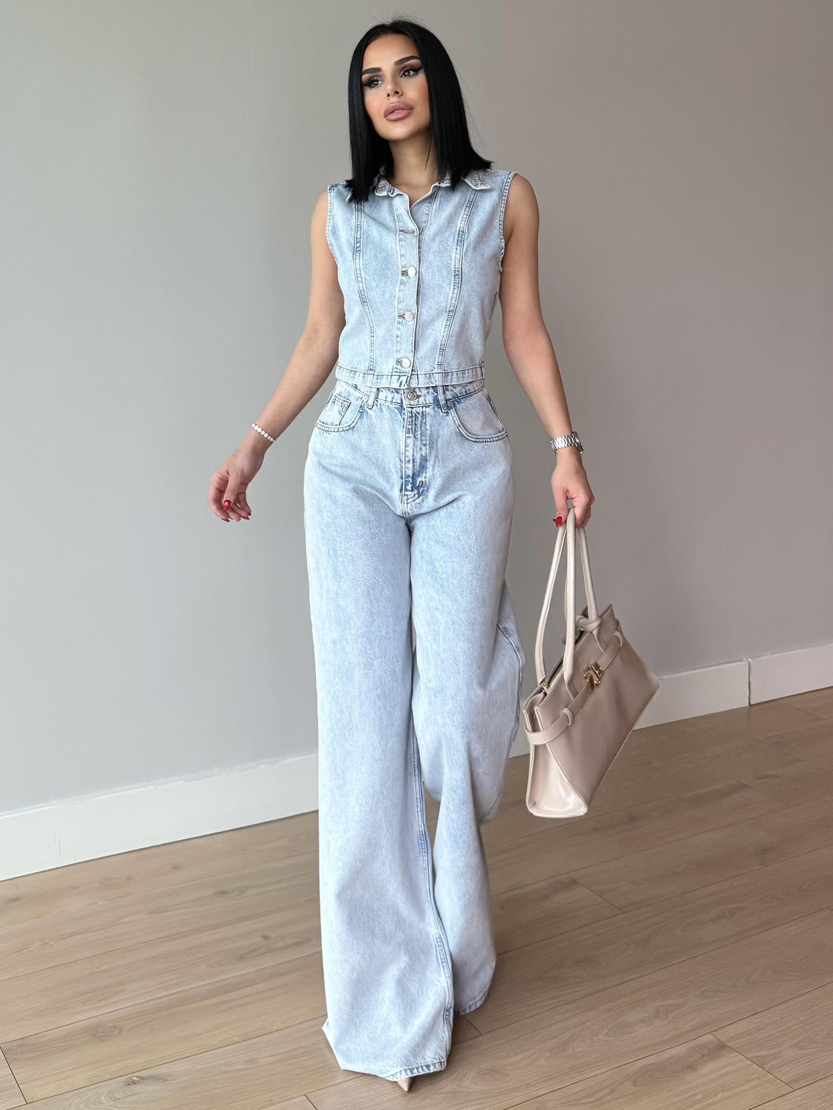 Madris İkili Denim Takım Mavi