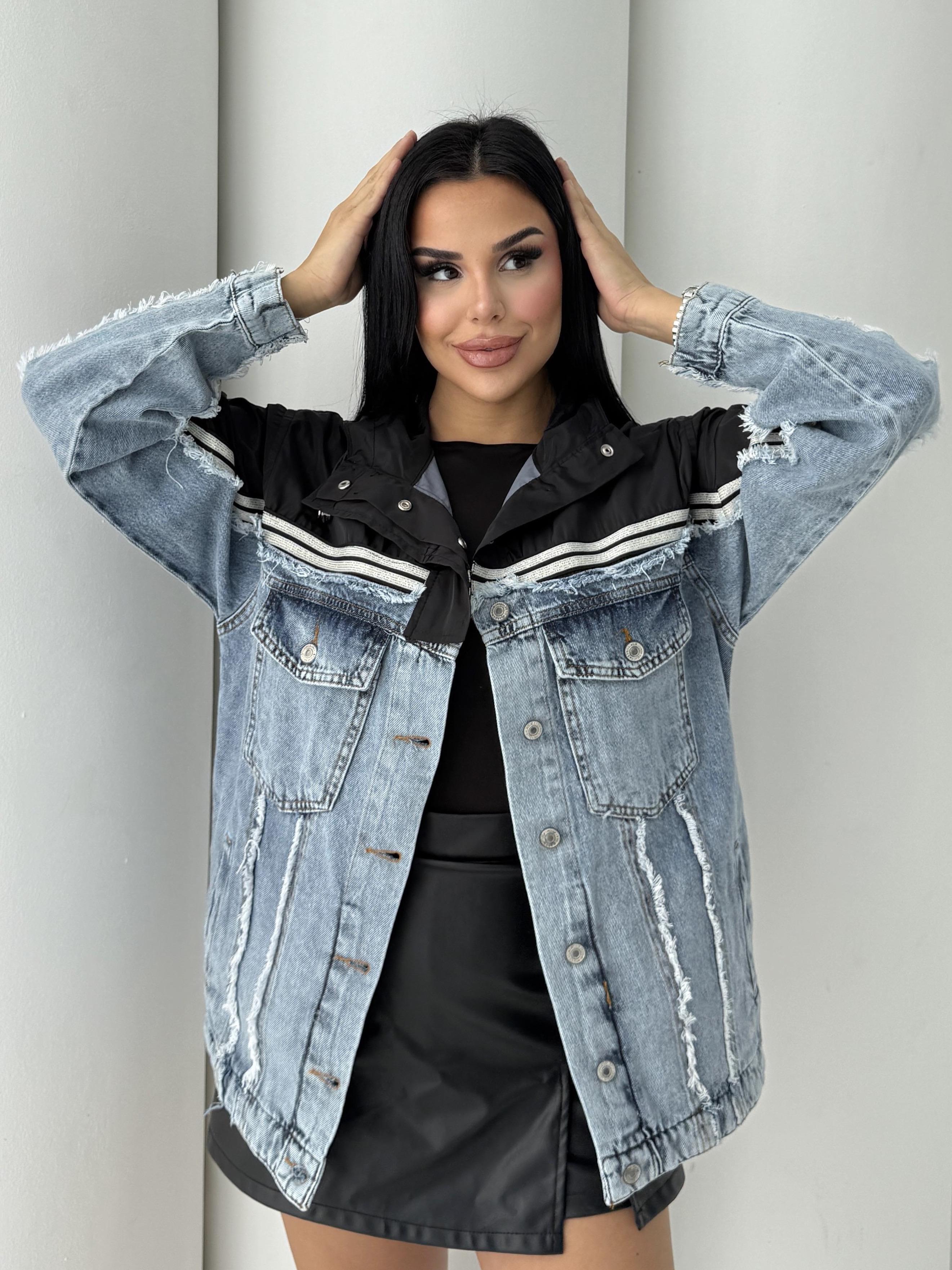 Malt Paraşüt Detaylı Denim Ceket Siyah