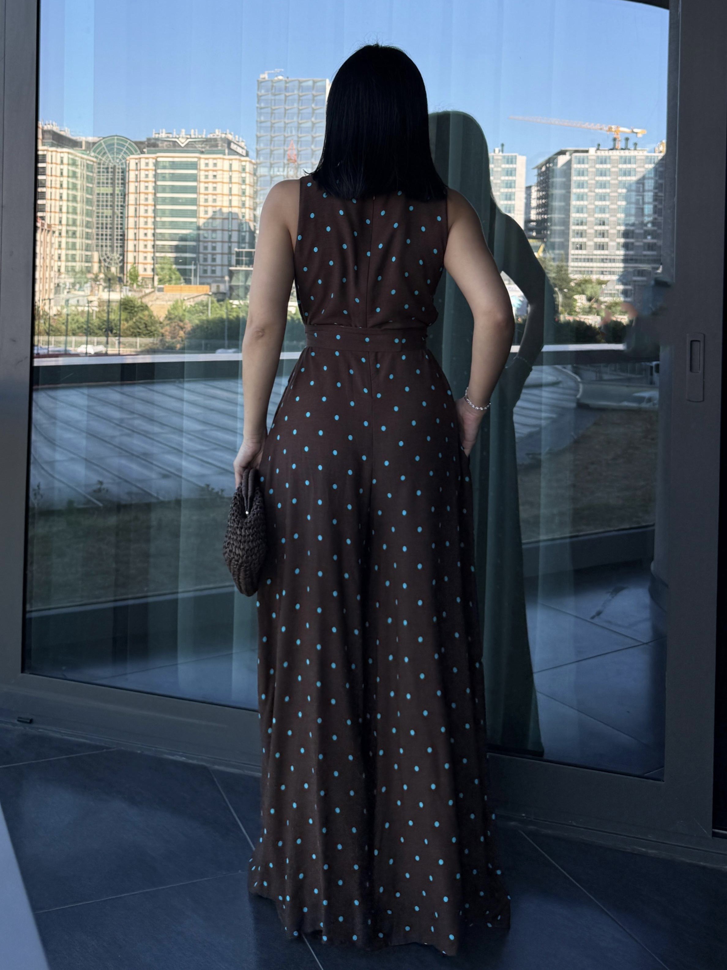 Menisa Puantiye Detaylı Tulum Kahve