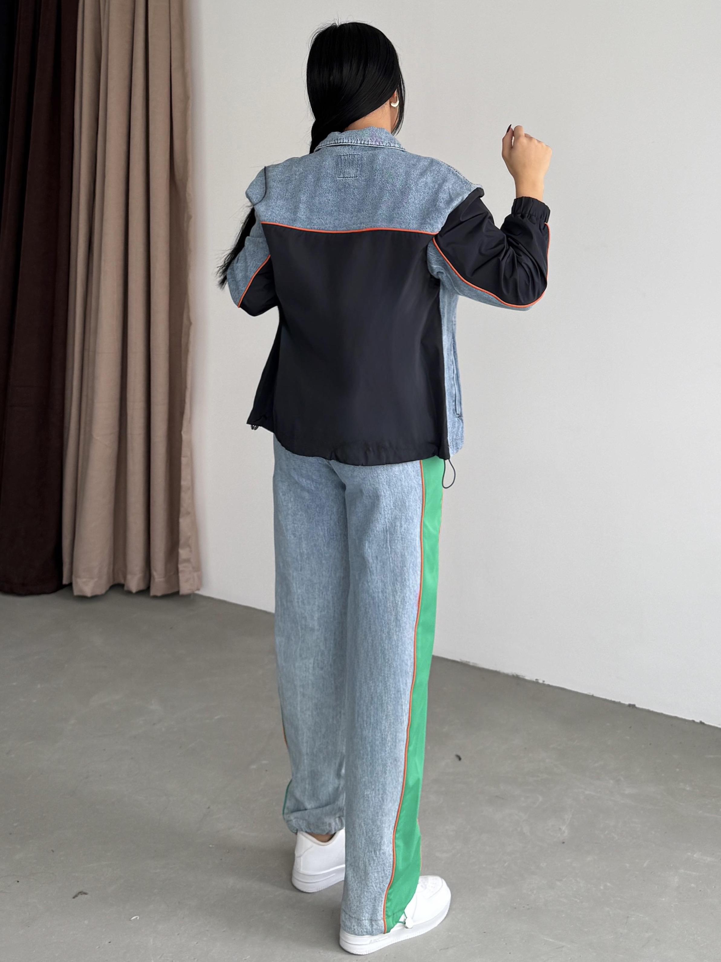 Noor Paraşüt Detaylı Denim Takım Lacivert