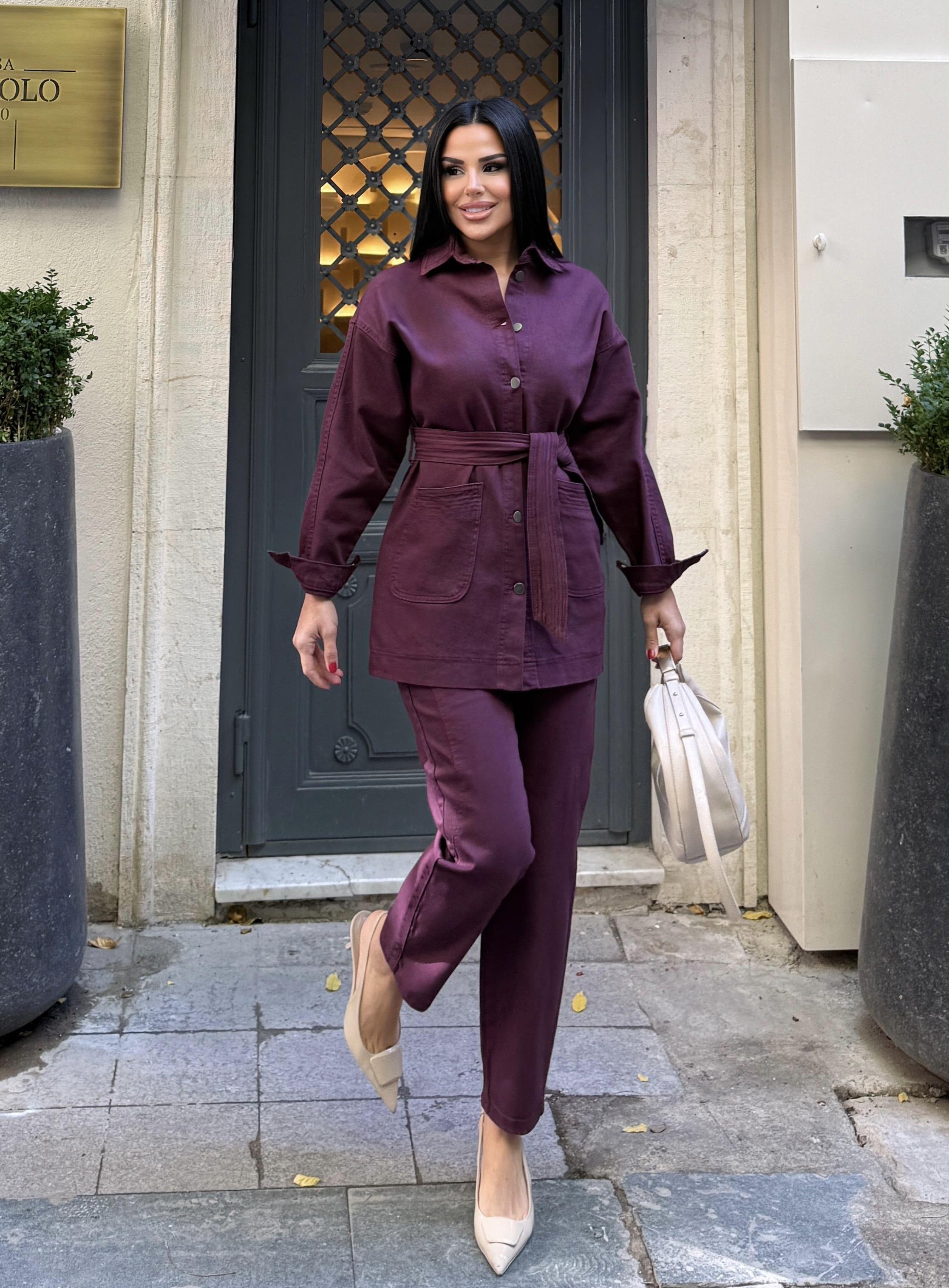 Oligas Denim Takım Bordo