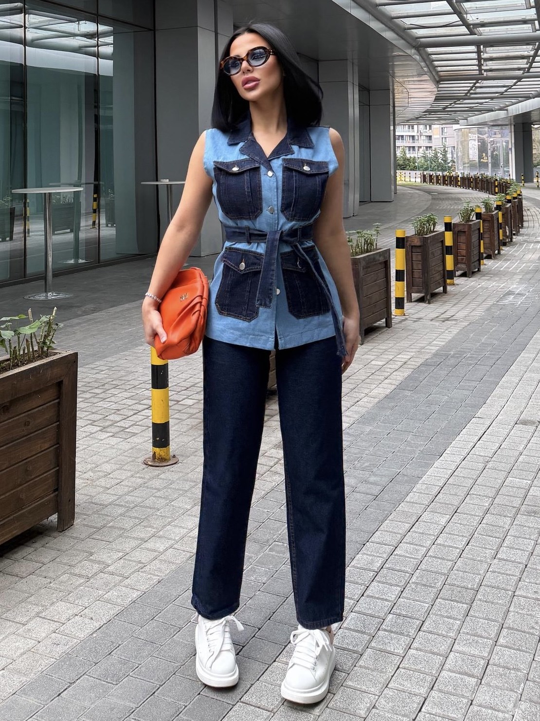 Olina Tasarım Denim Takım Lacivert