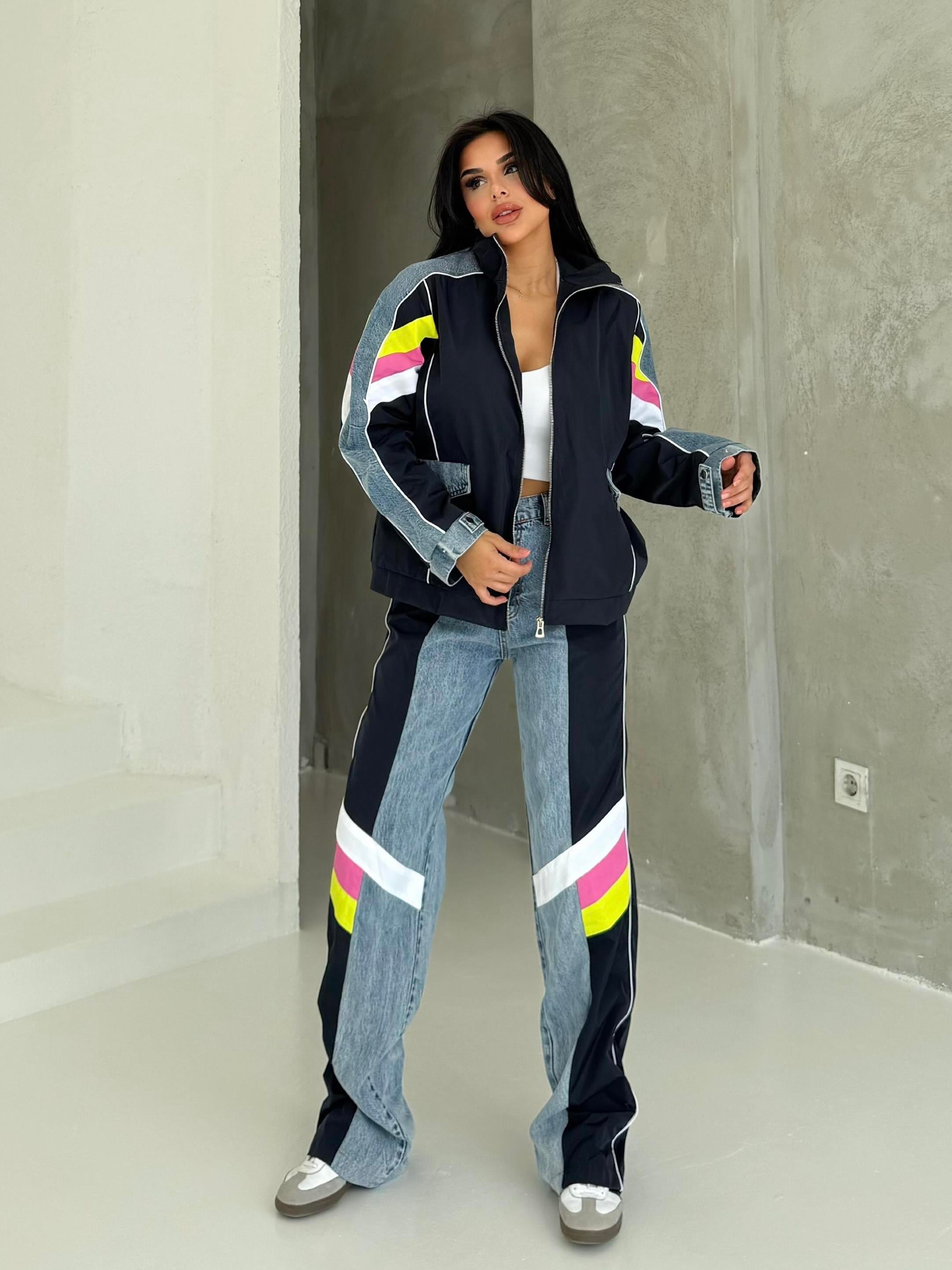 Otiga Denim Detaylı Paraşüt Takım Lacivert 