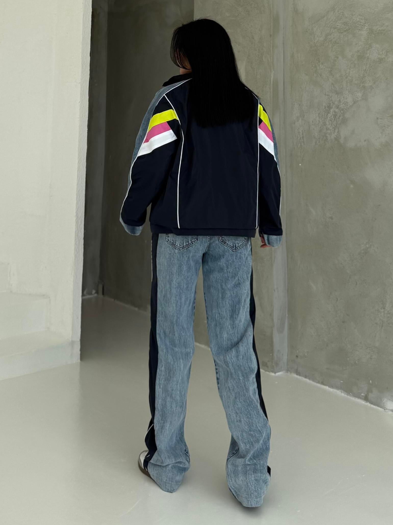 Otiga Denim Detaylı Paraşüt Takım Lacivert 