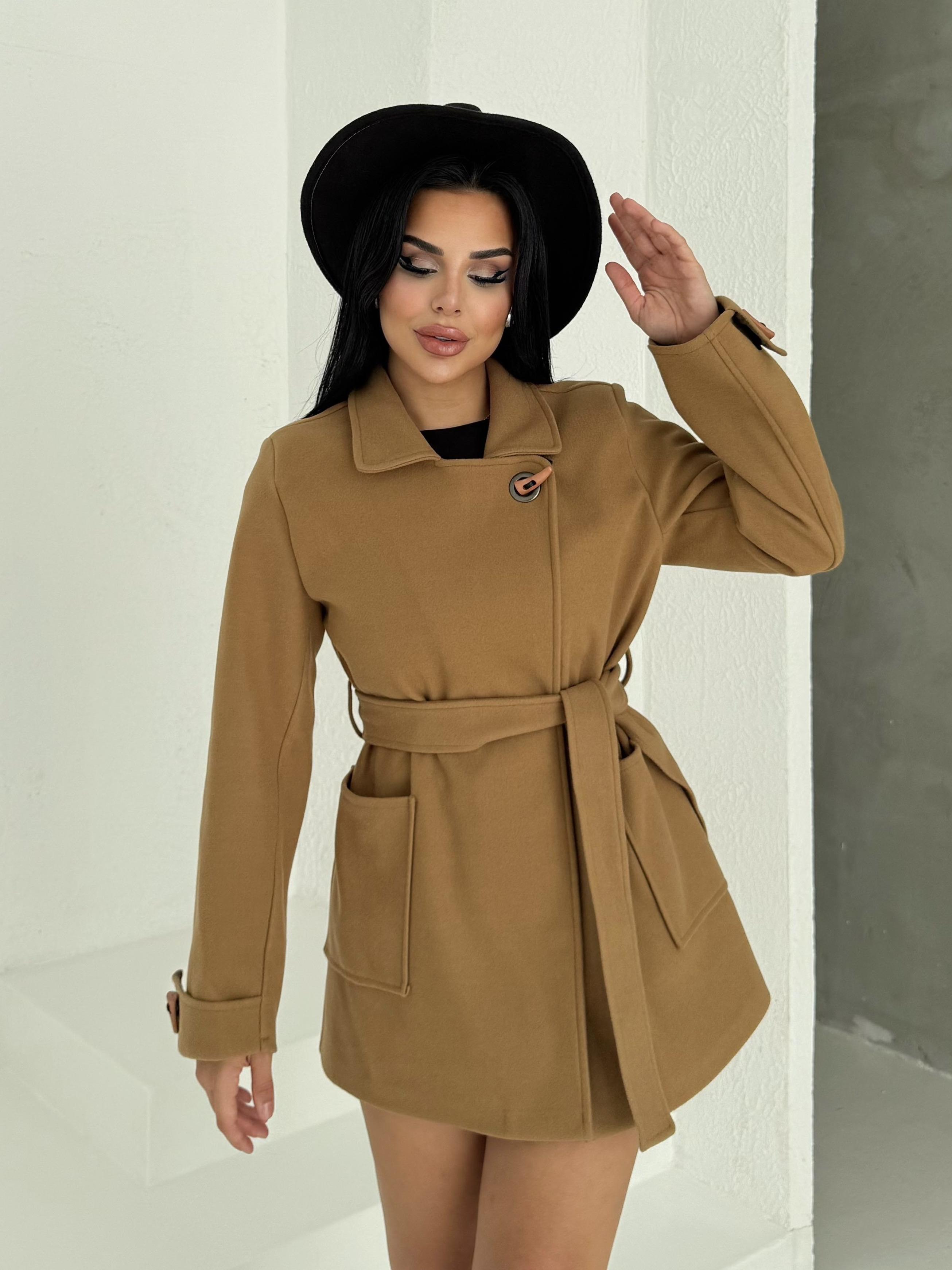 Polya Düğme Detaylı Kaban Camel