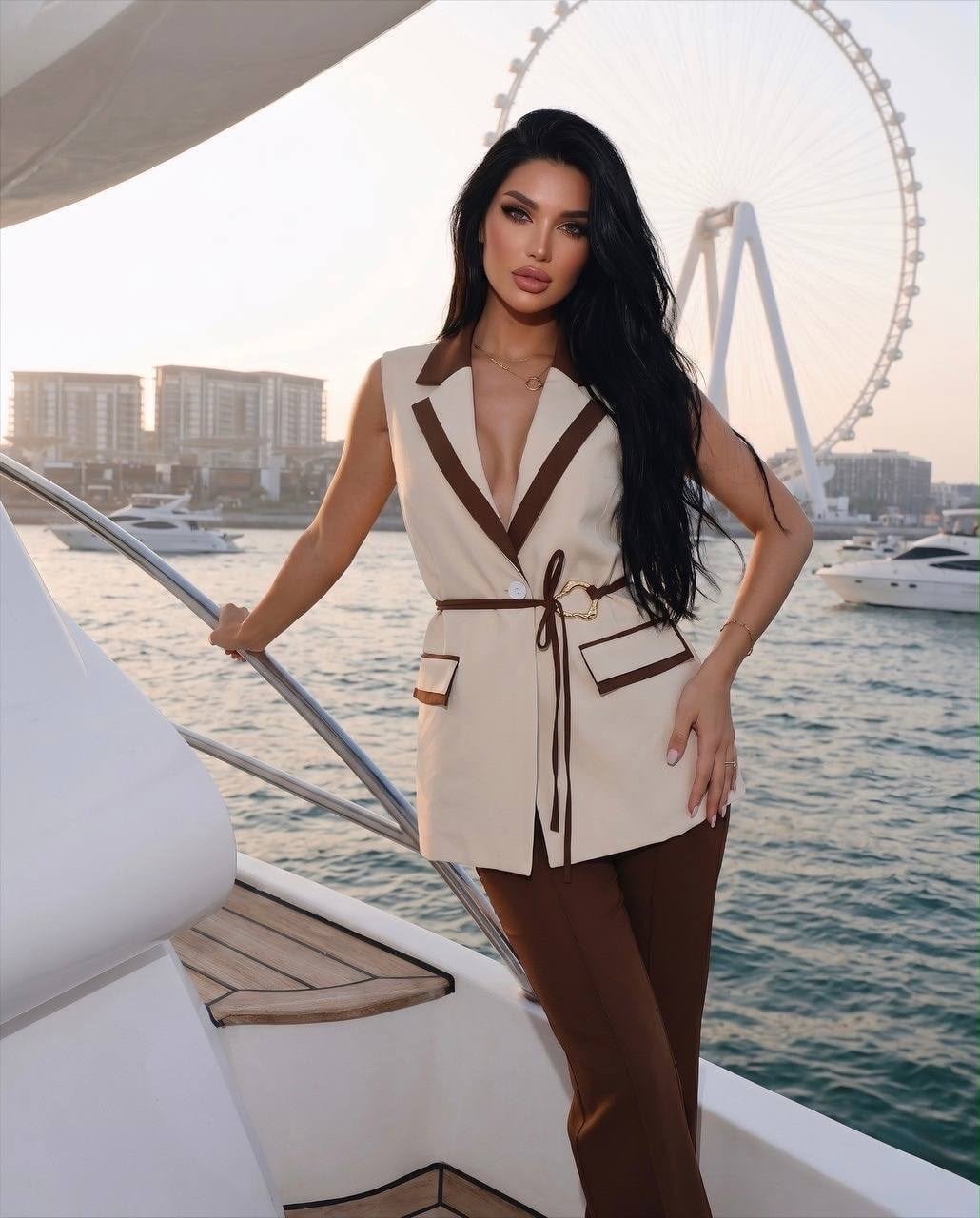 Ranche Kemer Detaylı Takım Bej
