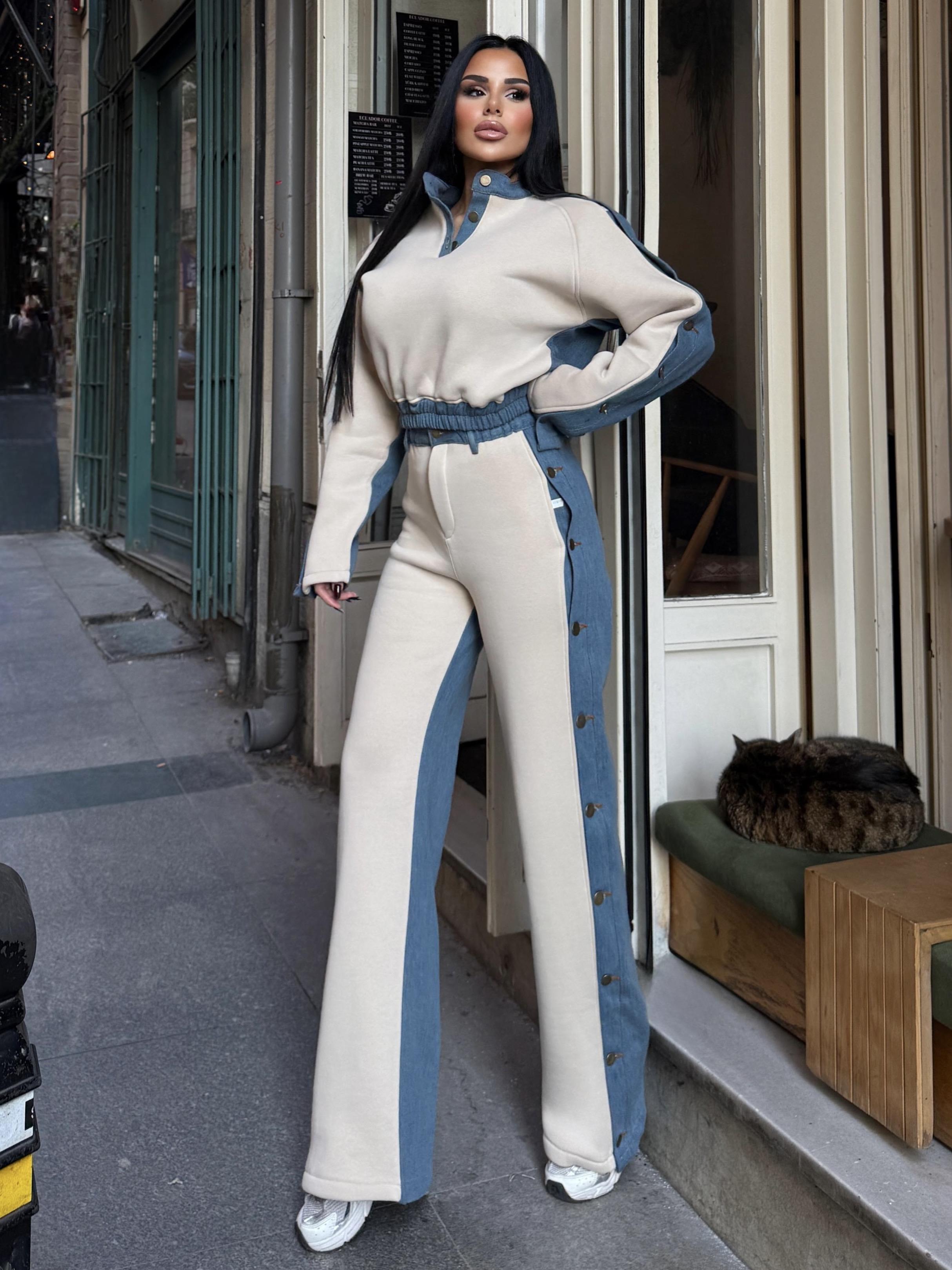 Rivesa Denim Takım Bej